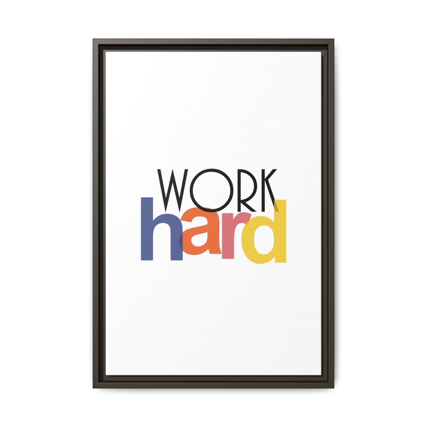 Framed Wall Art: Motivational 'WORK hard' Canvas Print | Office Decor, Gift for Student, Inspirational Wall Decor, Home Office Wall Art