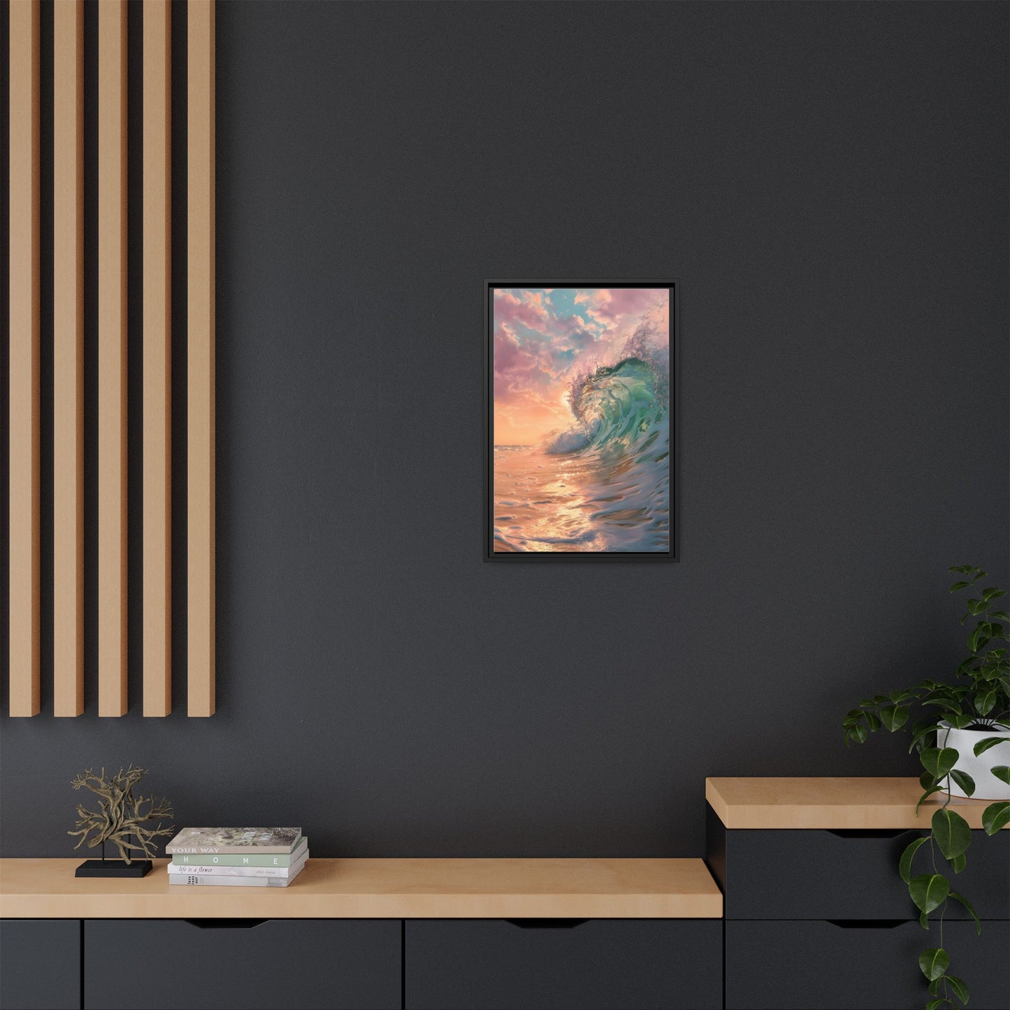 Ocean Wave Framed Canvas Print
