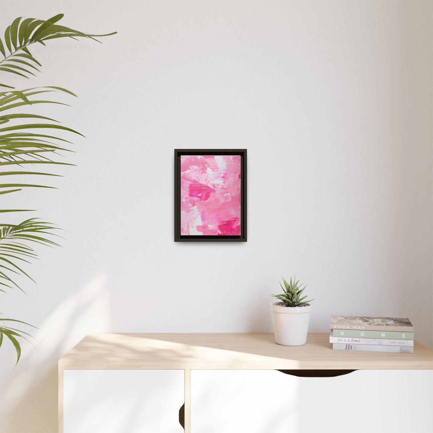 Framed Abstract Art Print, Modern Wall Decor for Home, Office, Pink Canvas, Chic Decor, Birthday Gift, Unique Artwork