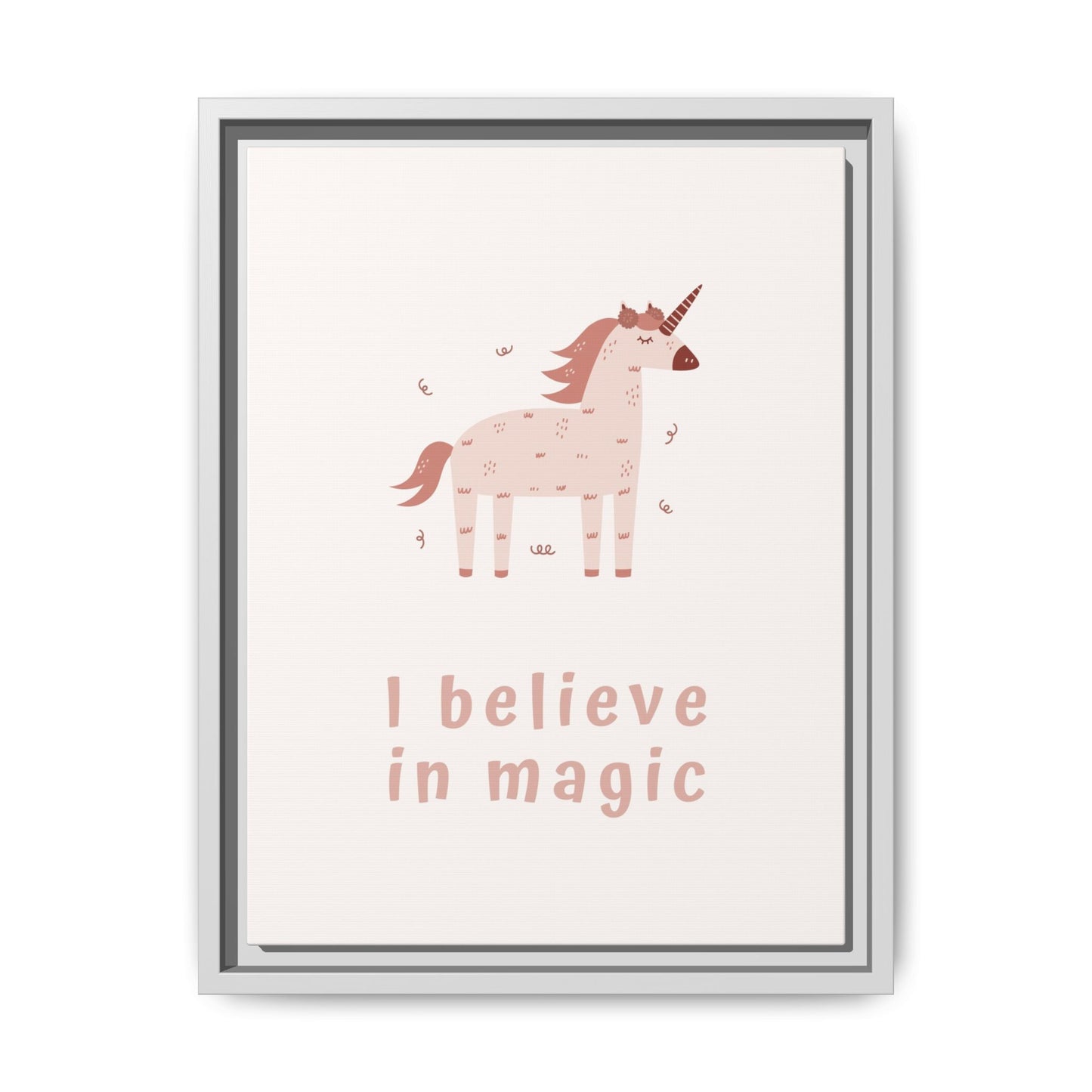 Framed Unicorn Art Print, Magical Home Decor for Kids, Whimsical Nursery Wall Art, Belief in Magic Poster, Gift for Unicorn Lovers