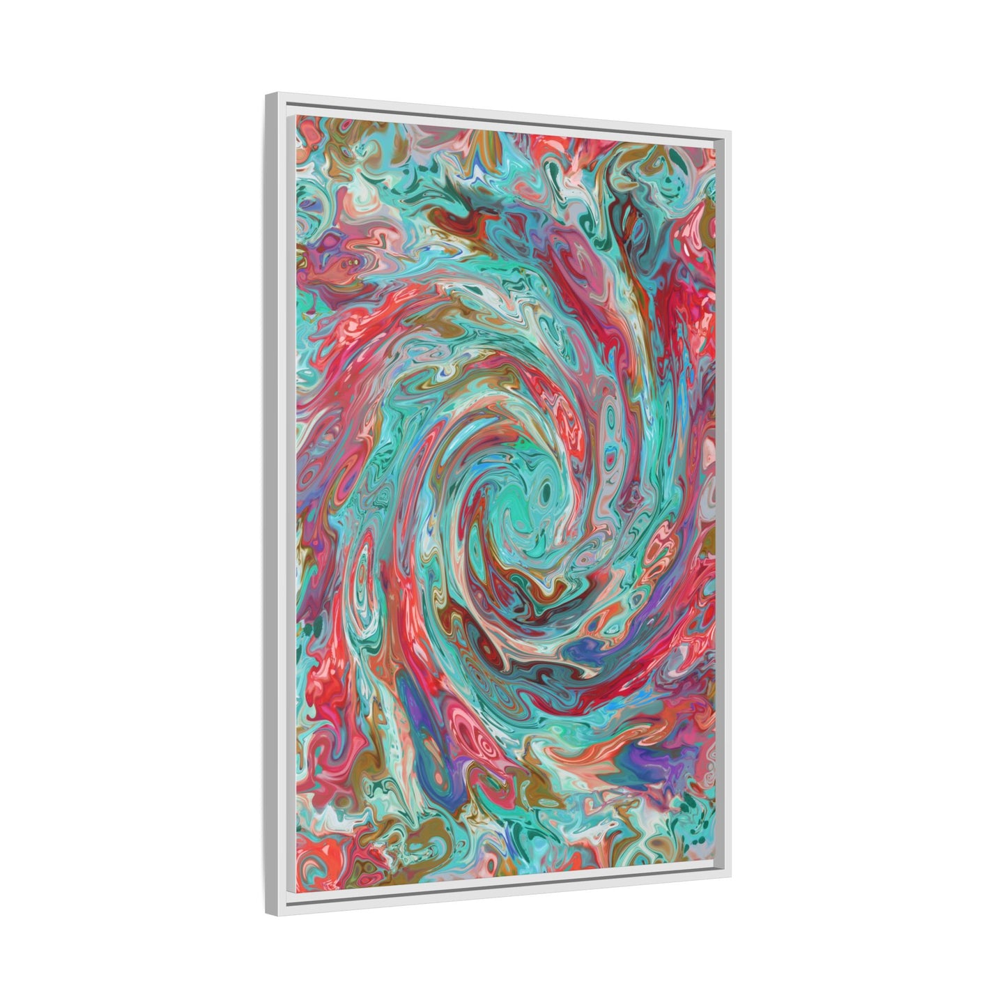 Vibrant Swirl Art Print - Multi-Color Framed Canvas Decor