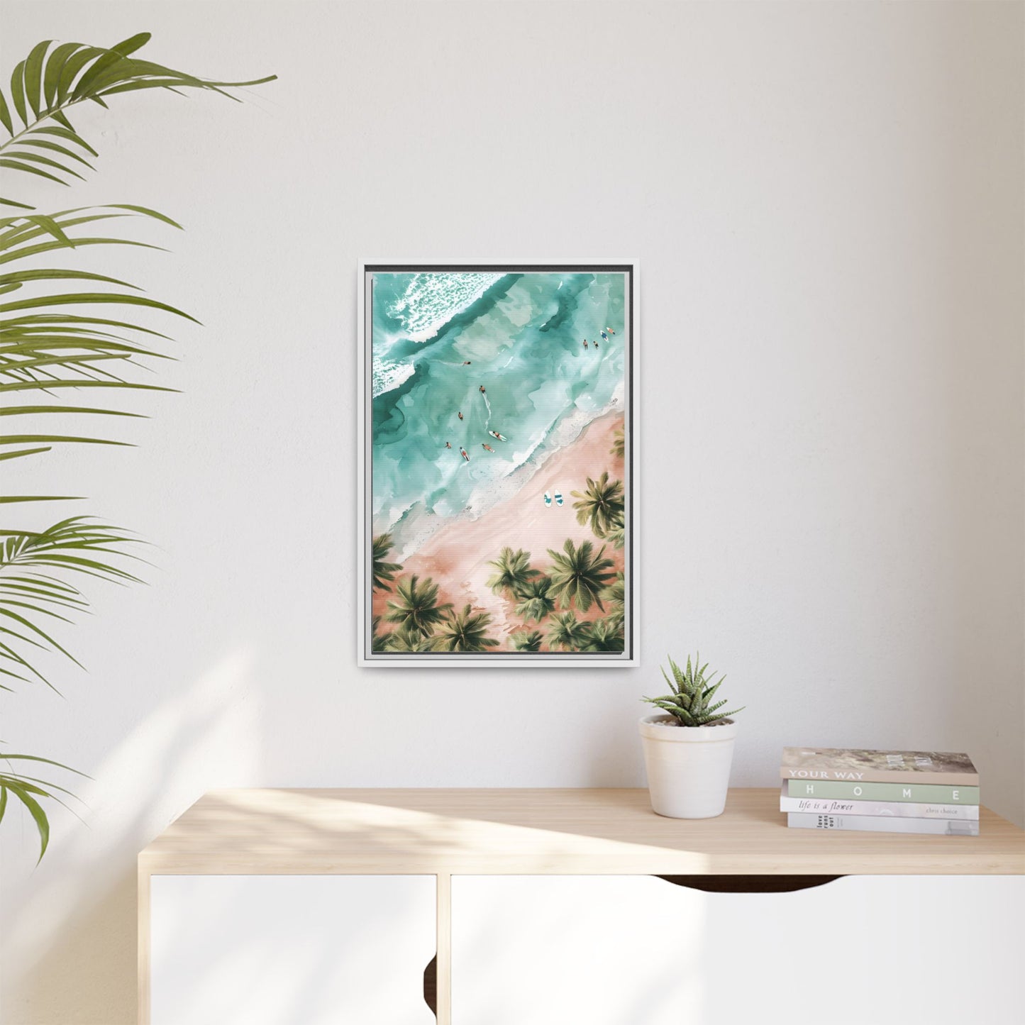 Tropical Wall Art Print, Coastal Decor, Beach Vibes, Framed Art, Summer Aesthetic, Gallery Wall Decoration, Gift for Beach Lovers