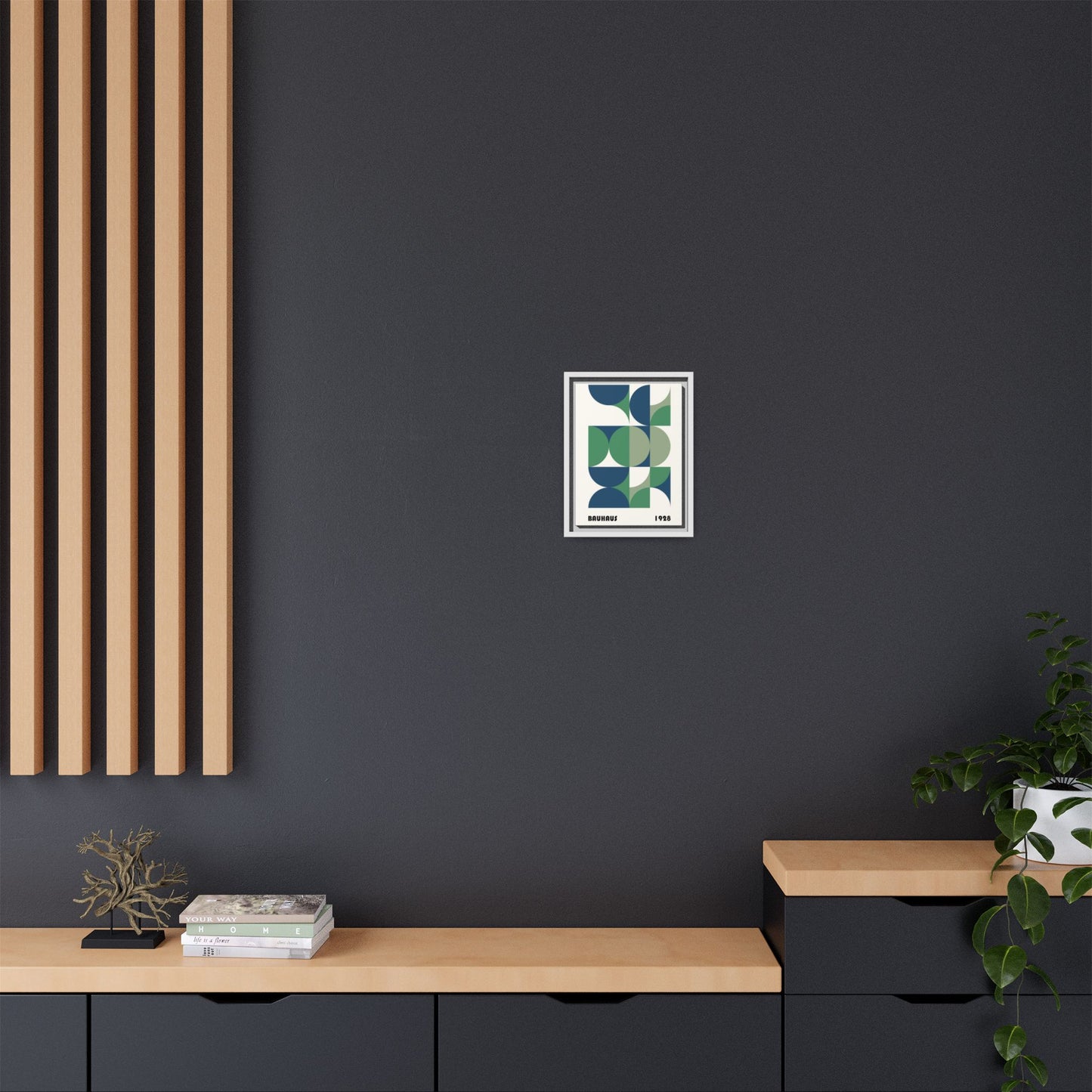 Modern Geometric Wall Art Print - Framed Multi-Color Canvas