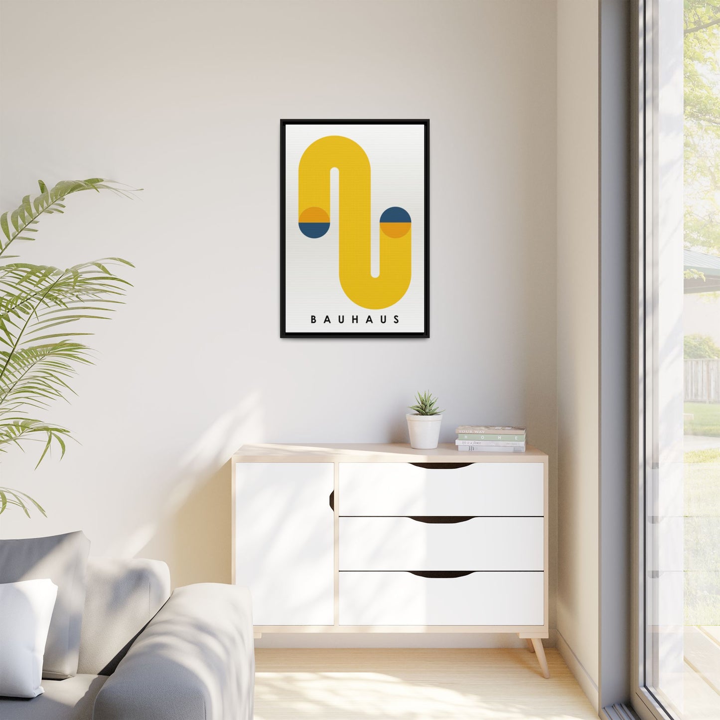 Bauhaus-Inspired Framed Matte Canvas Art - Modern Wall Decor