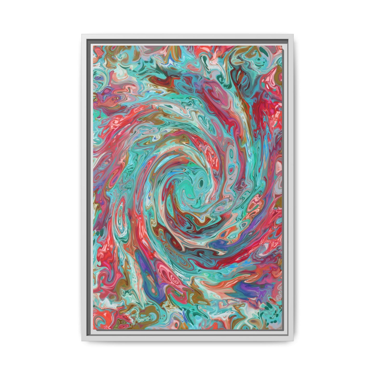 Vibrant Swirl Art Print - Multi-Color Framed Canvas Decor