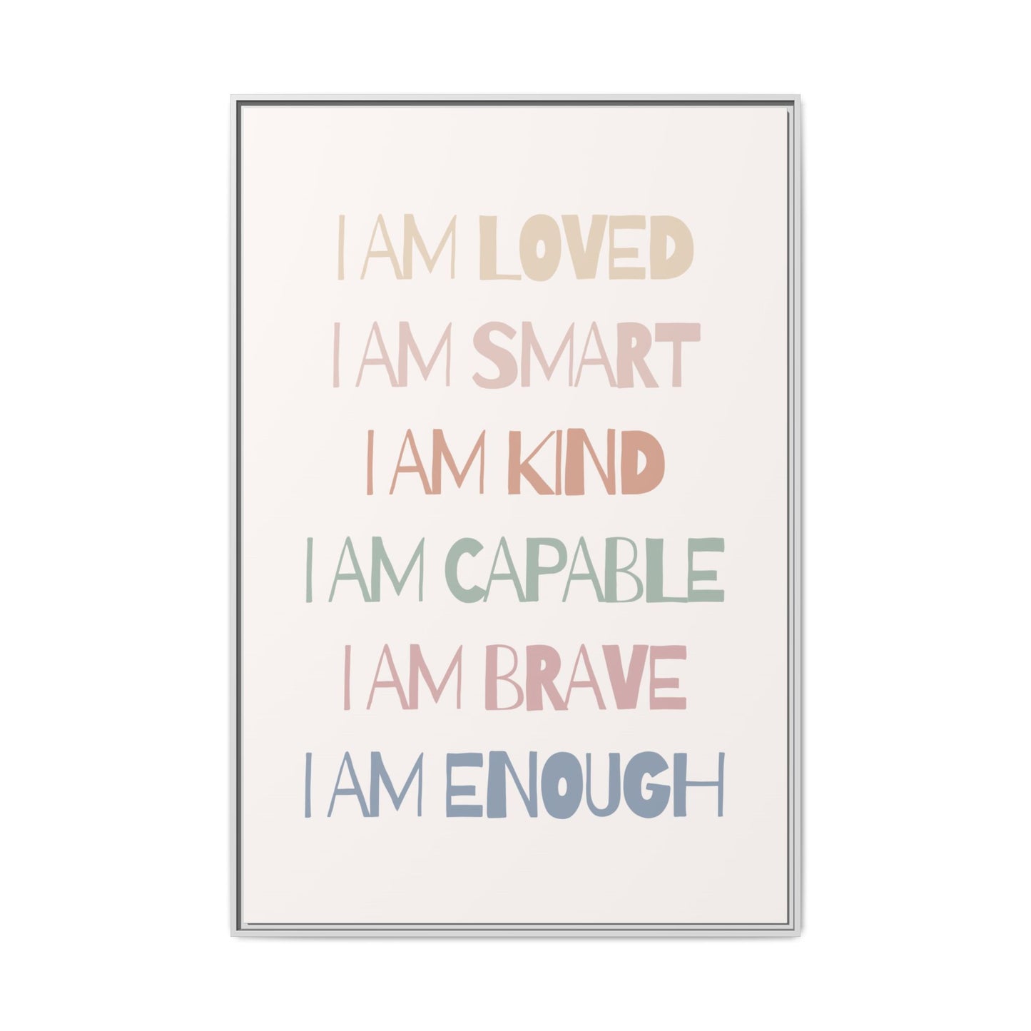 Inspirational Wall Art Print, Positive Affirmation Decor, Mindfulness Gift, Motivational Artwork, Home Office Wall Decor, Uplifting Canvas
