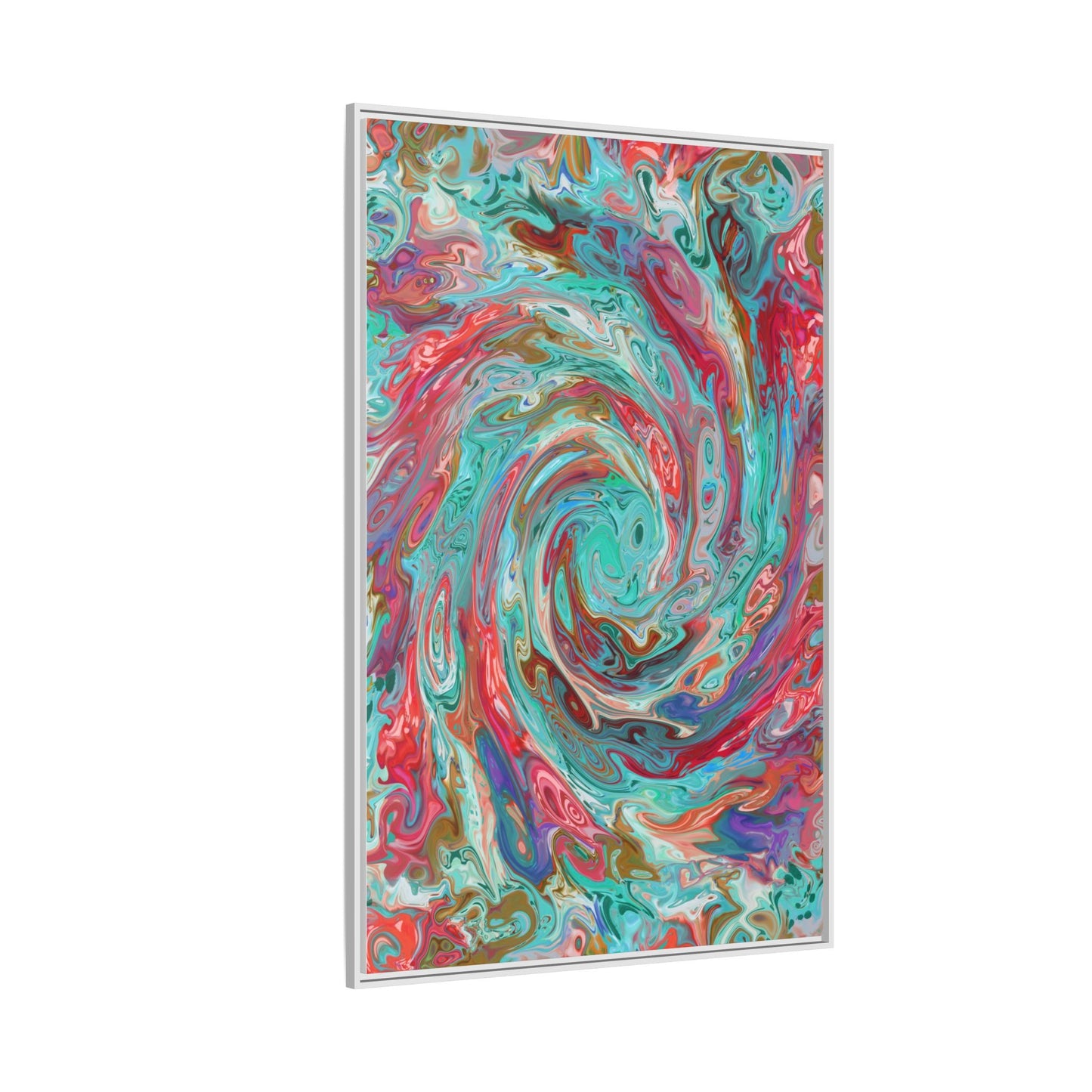 Vibrant Swirl Art Print - Multi-Color Framed Canvas Decor