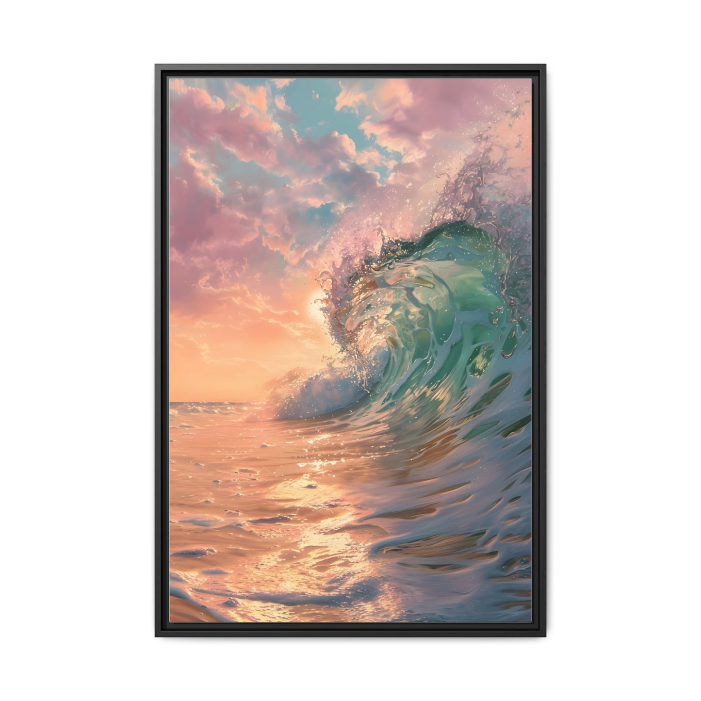 Ocean Wave Framed Canvas Print