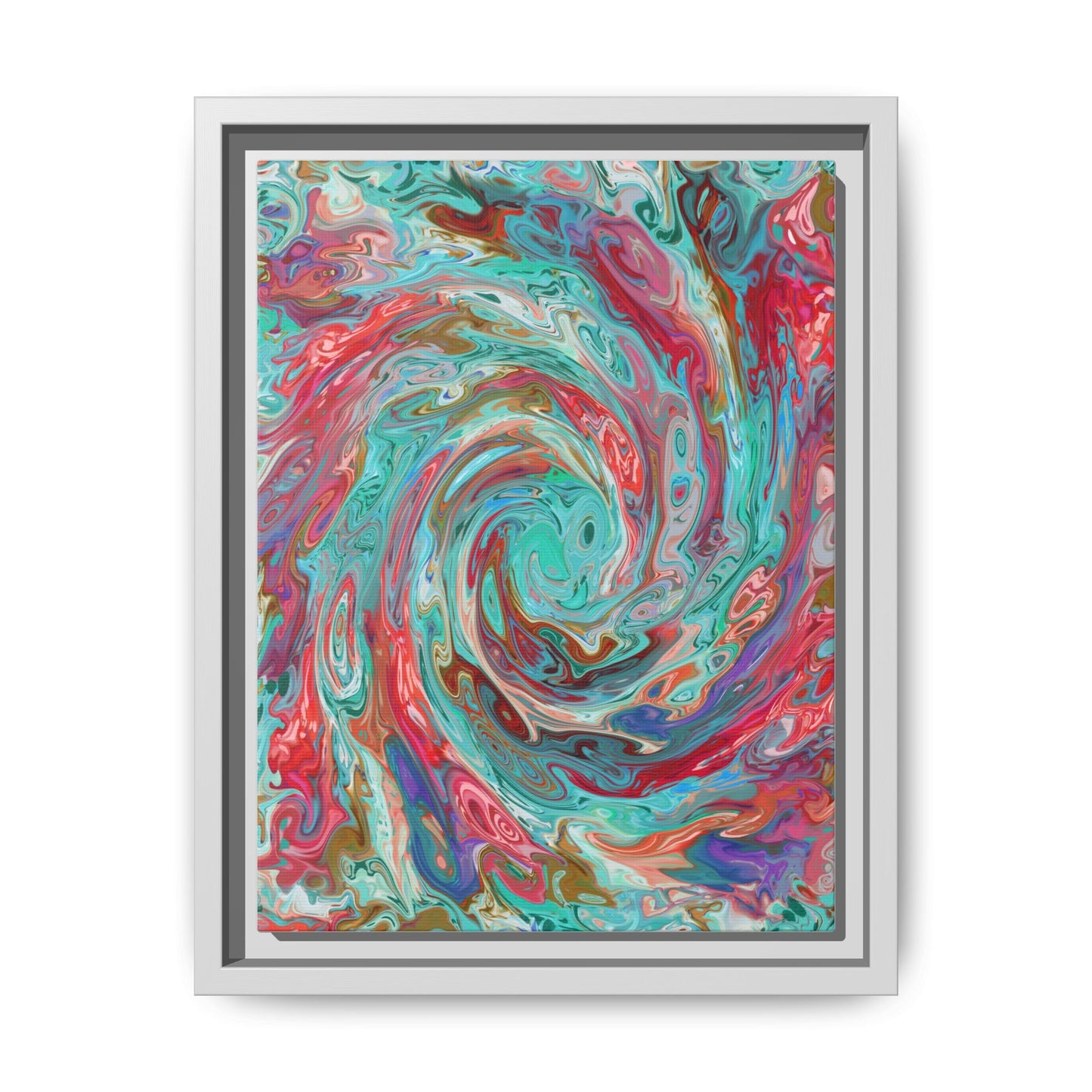 Vibrant Swirl Art Print - Multi-Color Framed Canvas Decor