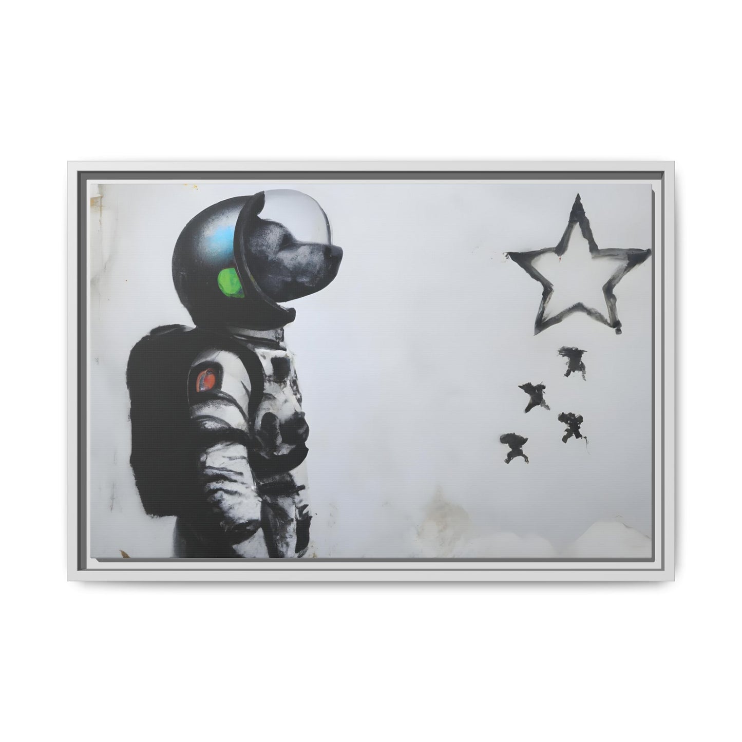 Astronaut Wall Art - Framed Matte Canvas Print for Dreamers and Space Enthusiasts