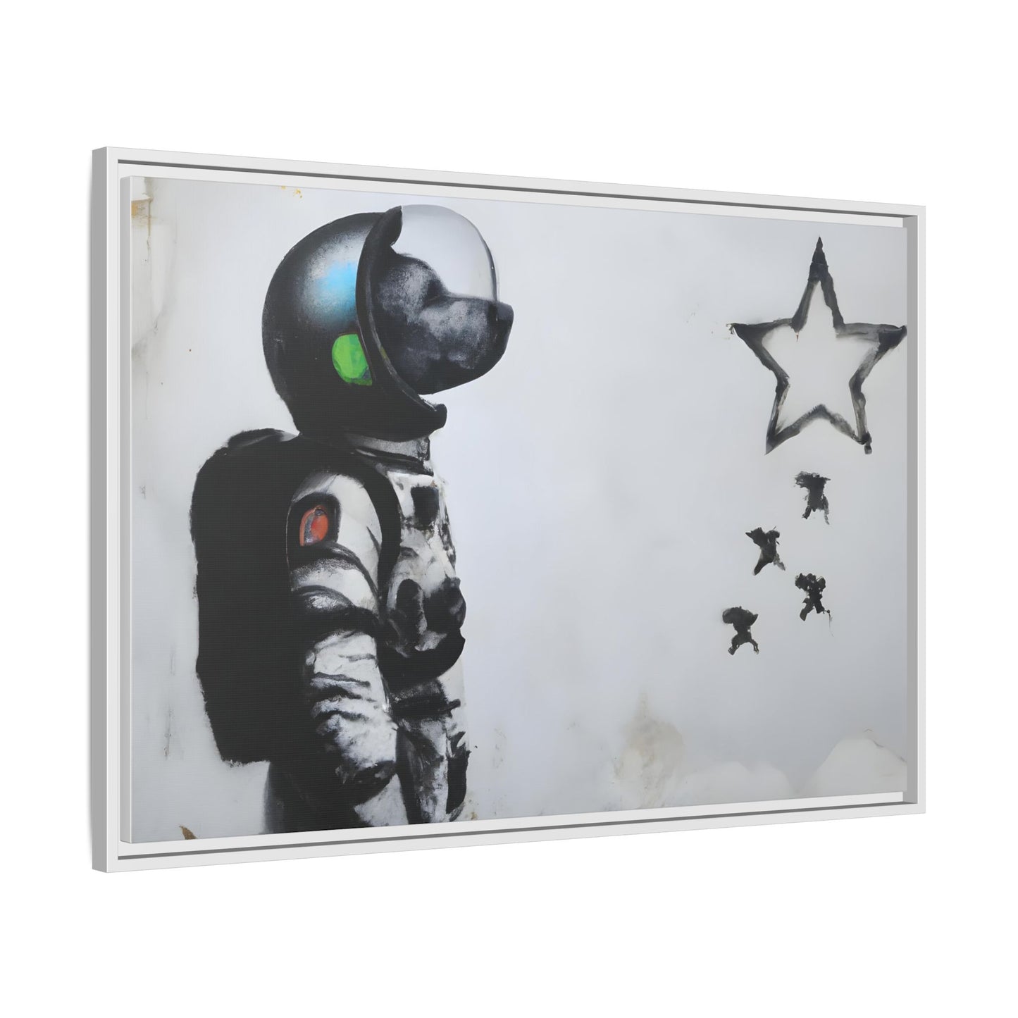 Astronaut Wall Art - Framed Matte Canvas Print for Dreamers and Space Enthusiasts