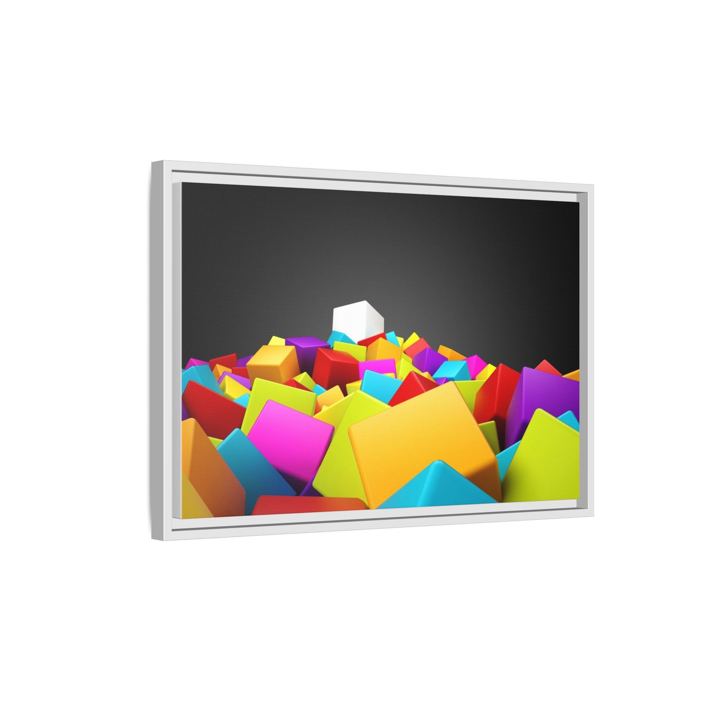 Vibrant Multi-Color Framed Canvas Art - Modern Geometric Decor