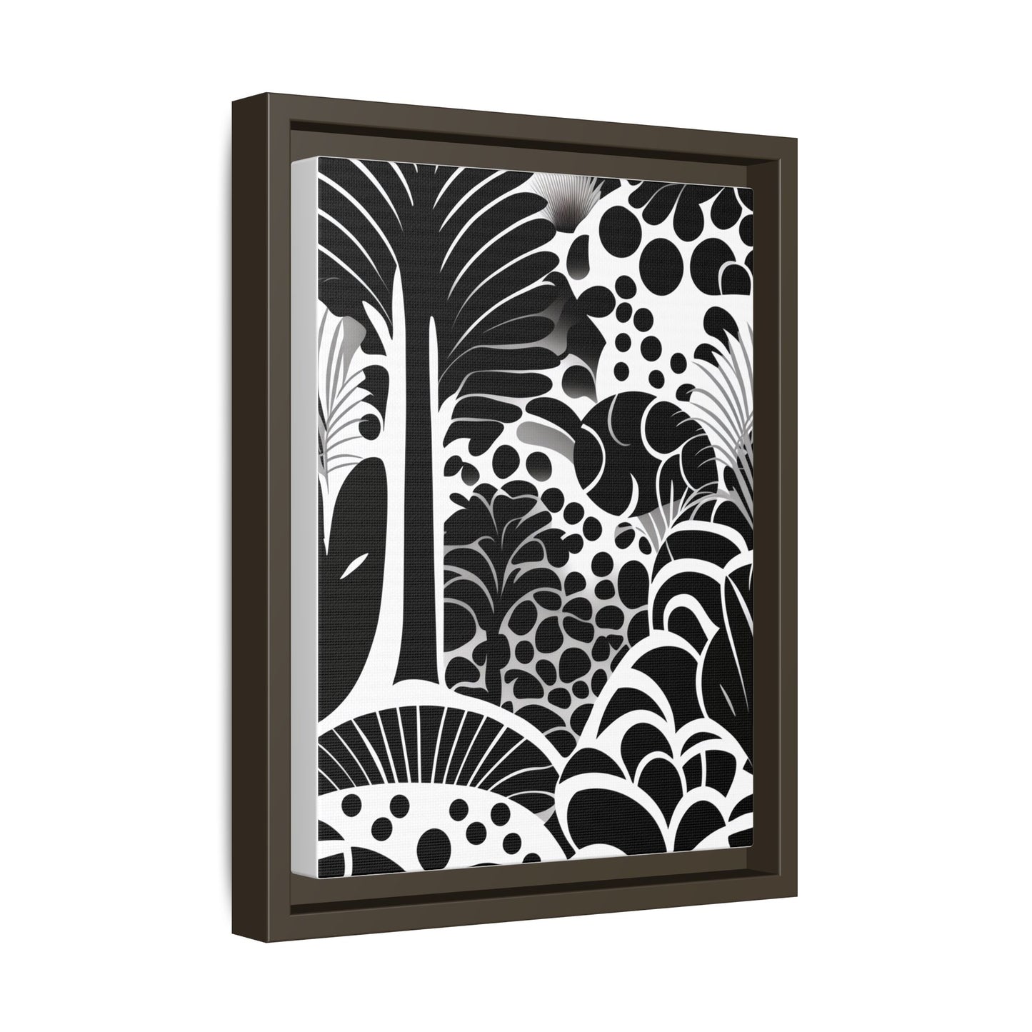 Black and White Framed Art Print, Modern Wall Décor, Minimalist Home Decoration, Botanical Canvas Artwork, Gift for Art Lovers