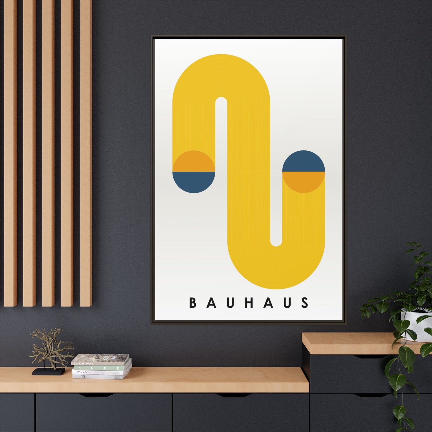 Bauhaus-Inspired Framed Matte Canvas Art - Modern Wall Decor