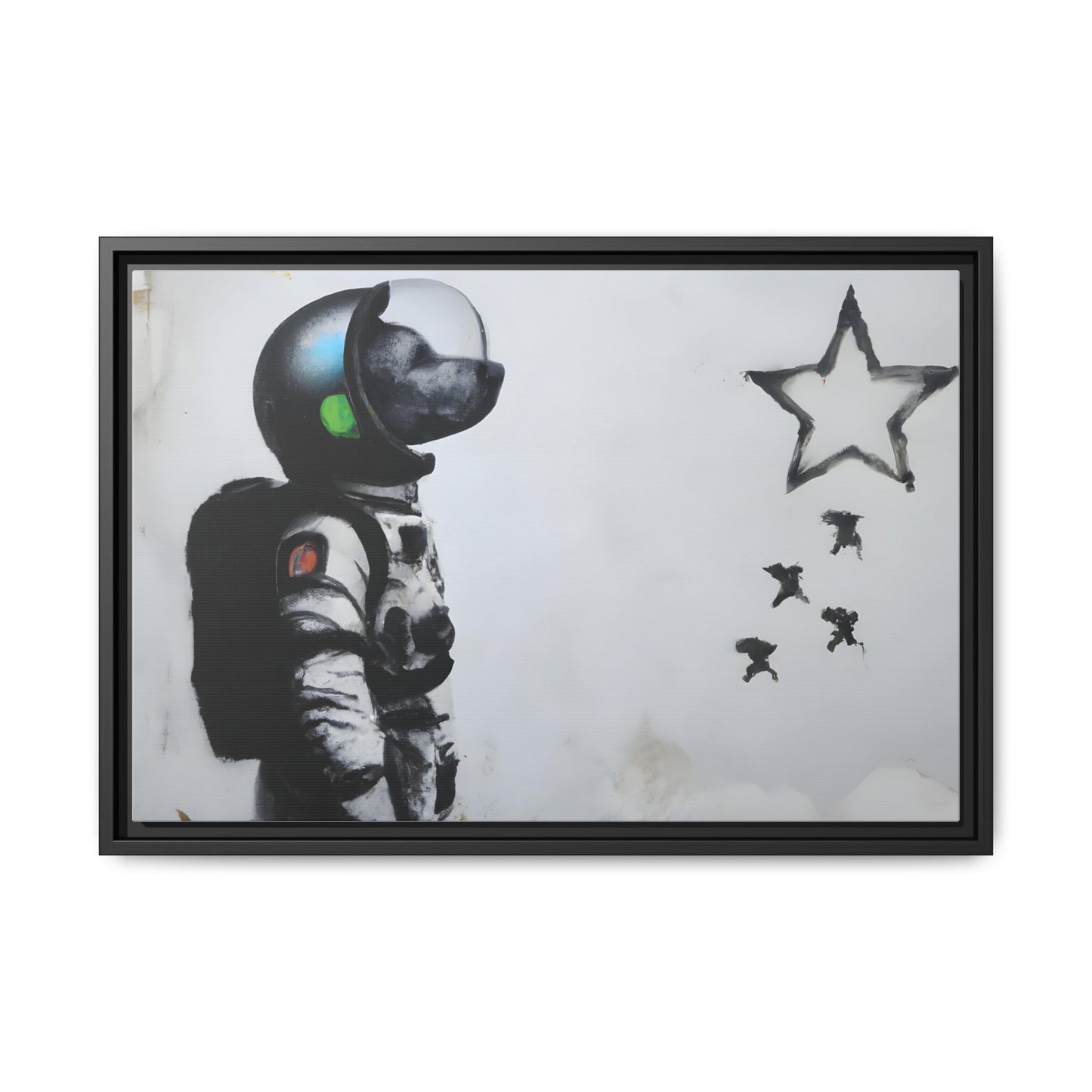 Astronaut Wall Art - Framed Matte Canvas Print for Dreamers and Space Enthusiasts