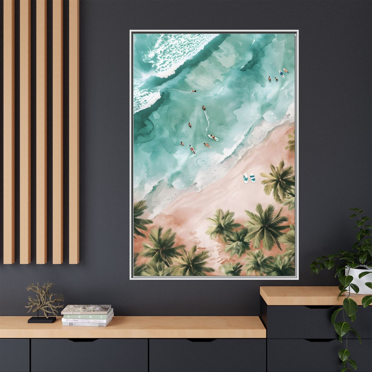Tropical Wall Art Print, Coastal Decor, Beach Vibes, Framed Art, Summer Aesthetic, Gallery Wall Decoration, Gift for Beach Lovers