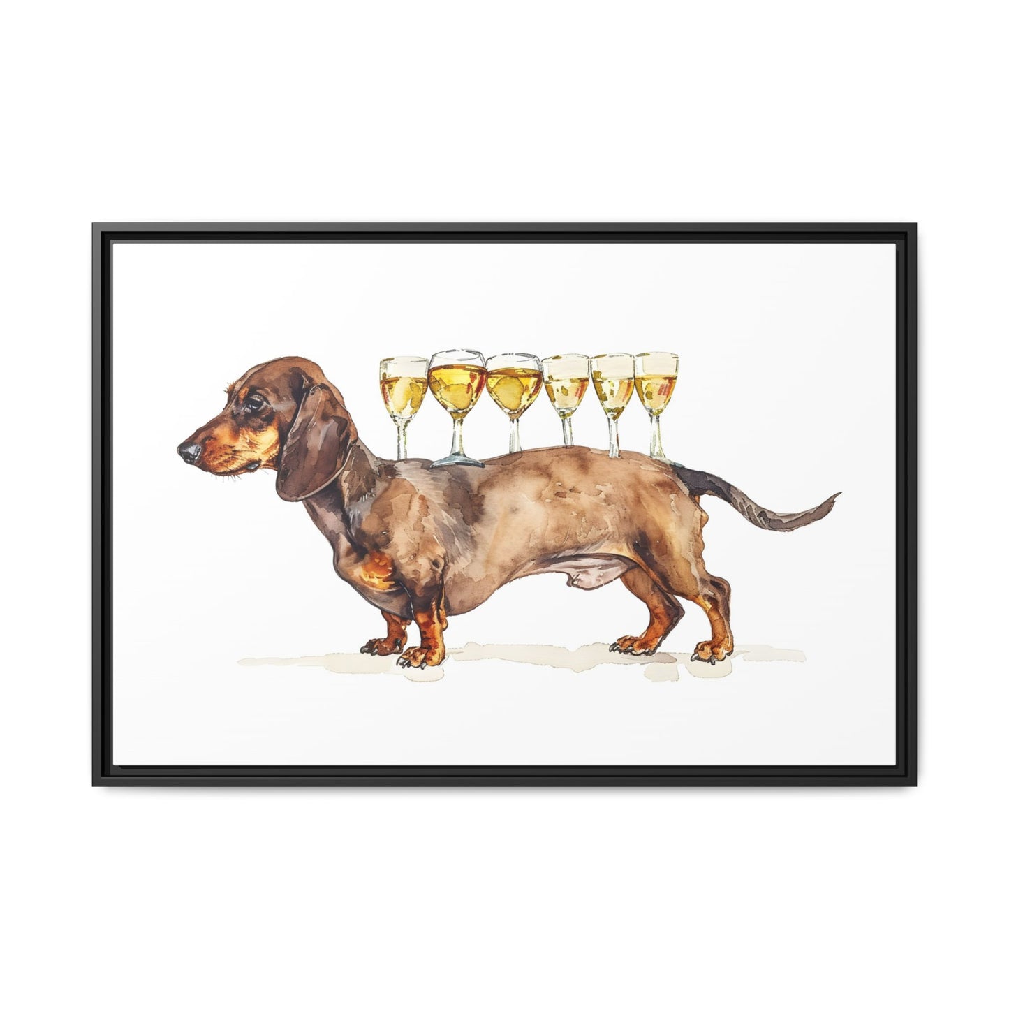 Dachshund Drink Art Print, Framed Wall Decor, Dog Lovers Gift, Pet Lover Decor, Funny Dog Art, Home Bar Decoration