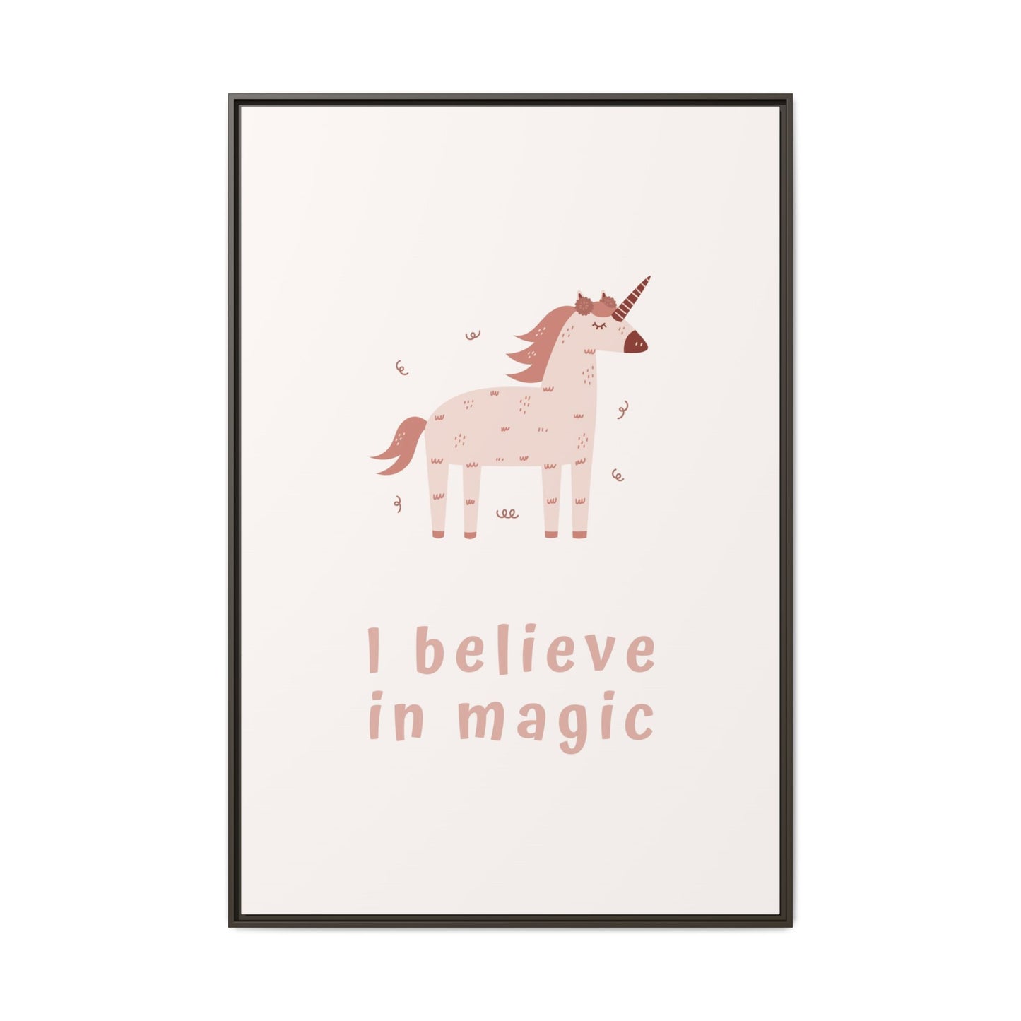 Framed Unicorn Art Print, Magical Home Decor for Kids, Whimsical Nursery Wall Art, Belief in Magic Poster, Gift for Unicorn Lovers