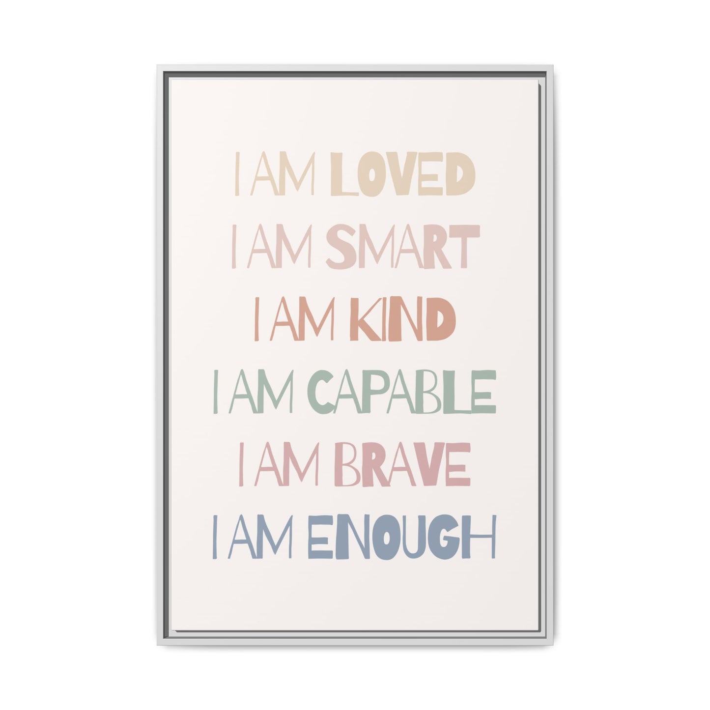 Inspirational Wall Art Print, Positive Affirmation Decor, Mindfulness Gift, Motivational Artwork, Home Office Wall Decor, Uplifting Canvas