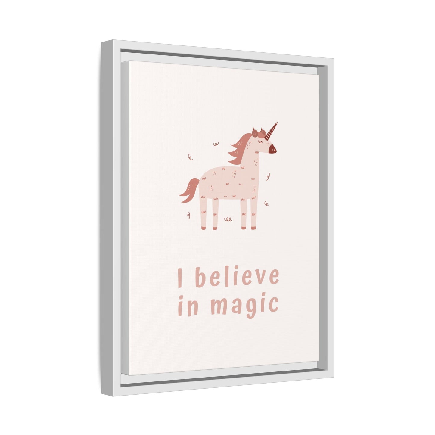 Framed Unicorn Art Print, Magical Home Decor for Kids, Whimsical Nursery Wall Art, Belief in Magic Poster, Gift for Unicorn Lovers