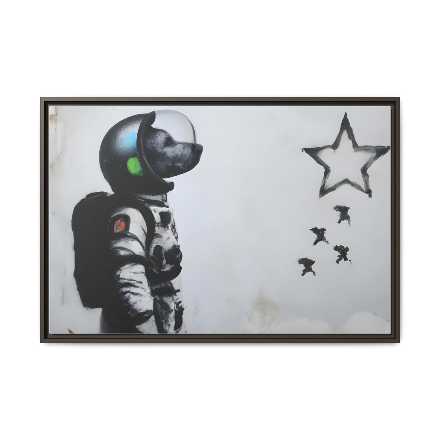 Astronaut Wall Art - Framed Matte Canvas Print for Dreamers and Space Enthusiasts