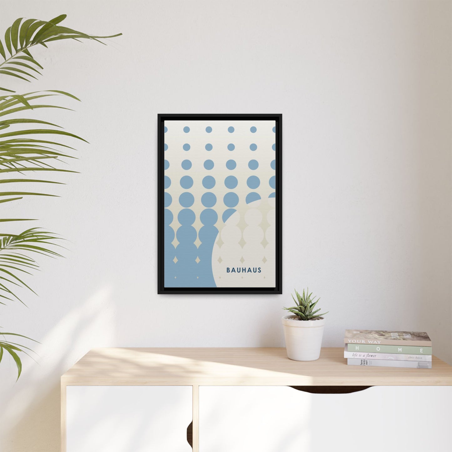 Bauhaus Abstract Framed Matte Canvas Wall Art - Modern Home Decor