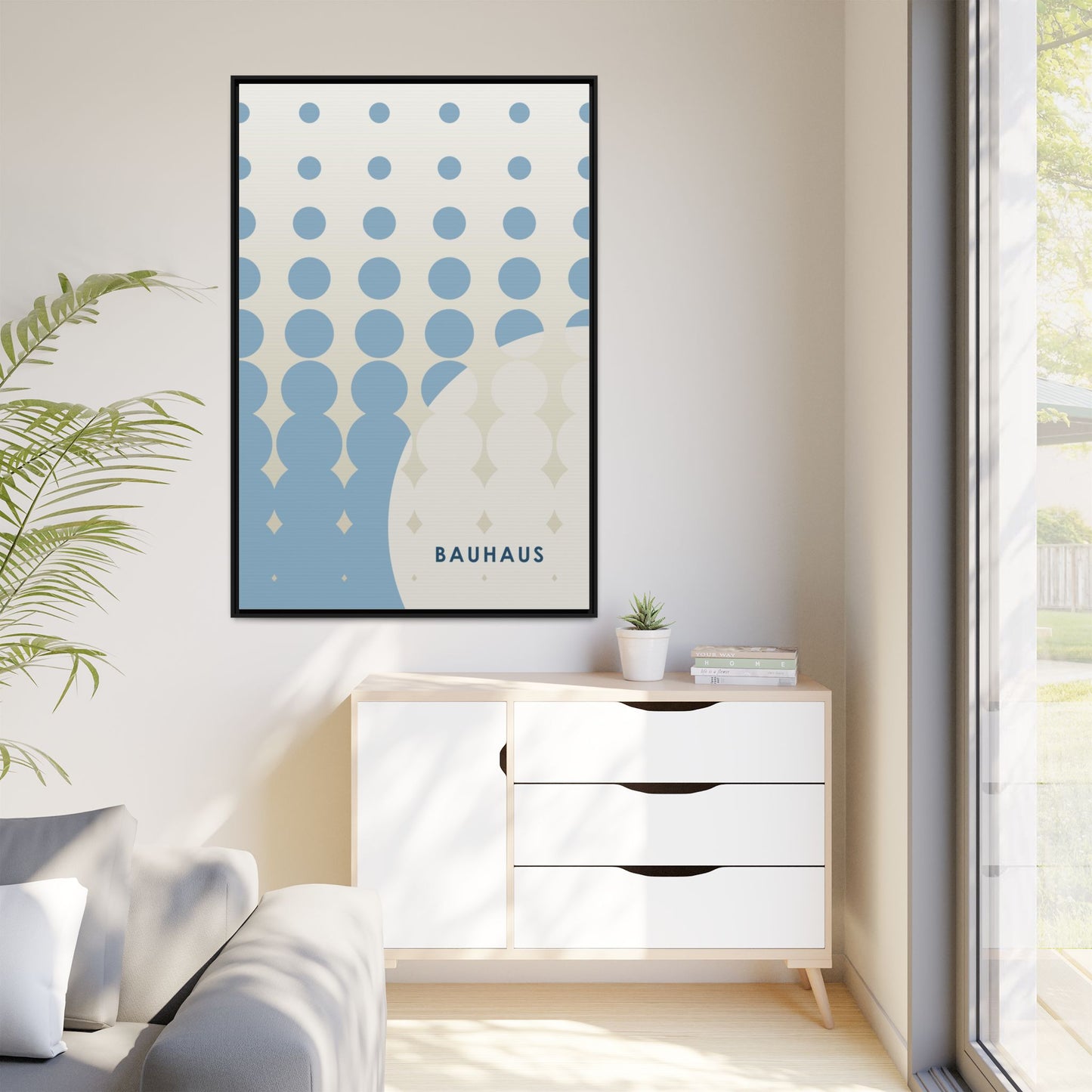 Bauhaus Abstract Framed Matte Canvas Wall Art - Modern Home Decor