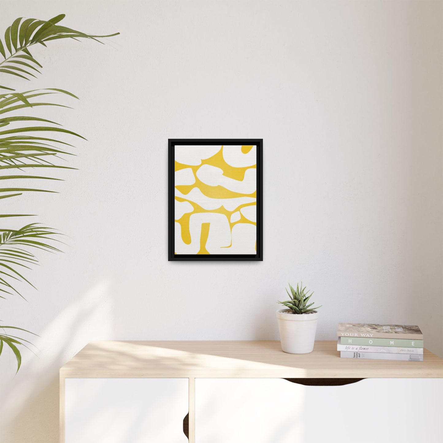 Abstract Yellow Art Print - Framed Matte Canvas Wall Decor