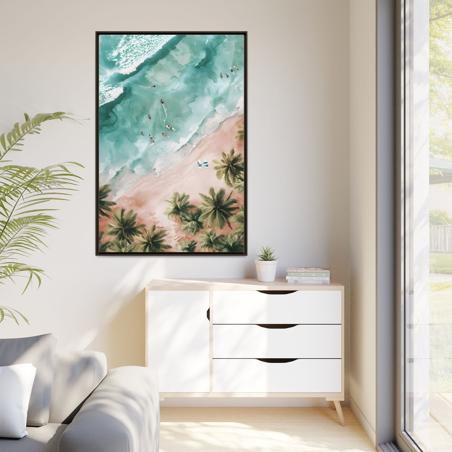 Tropical Wall Art Print, Coastal Decor, Beach Vibes, Framed Art, Summer Aesthetic, Gallery Wall Decoration, Gift for Beach Lovers