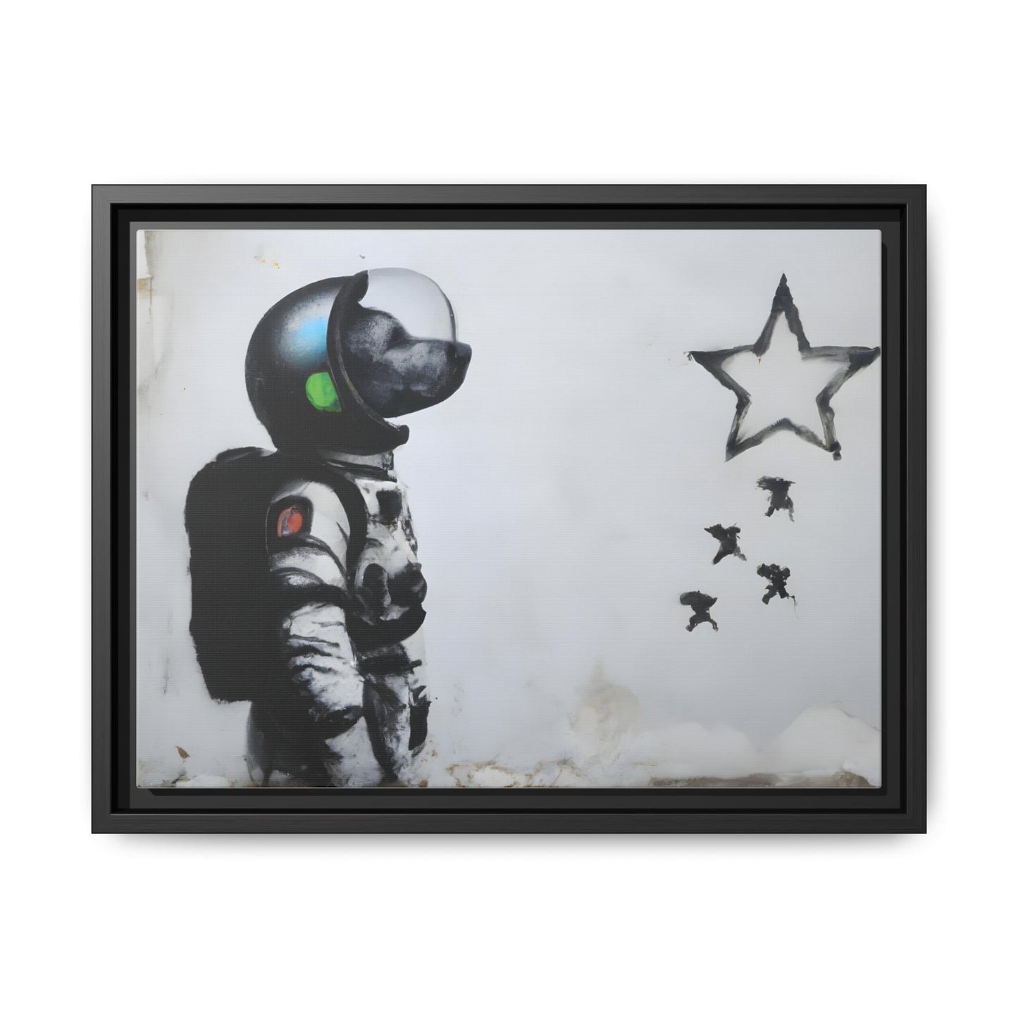 Astronaut Wall Art - Framed Matte Canvas Print for Dreamers and Space Enthusiasts