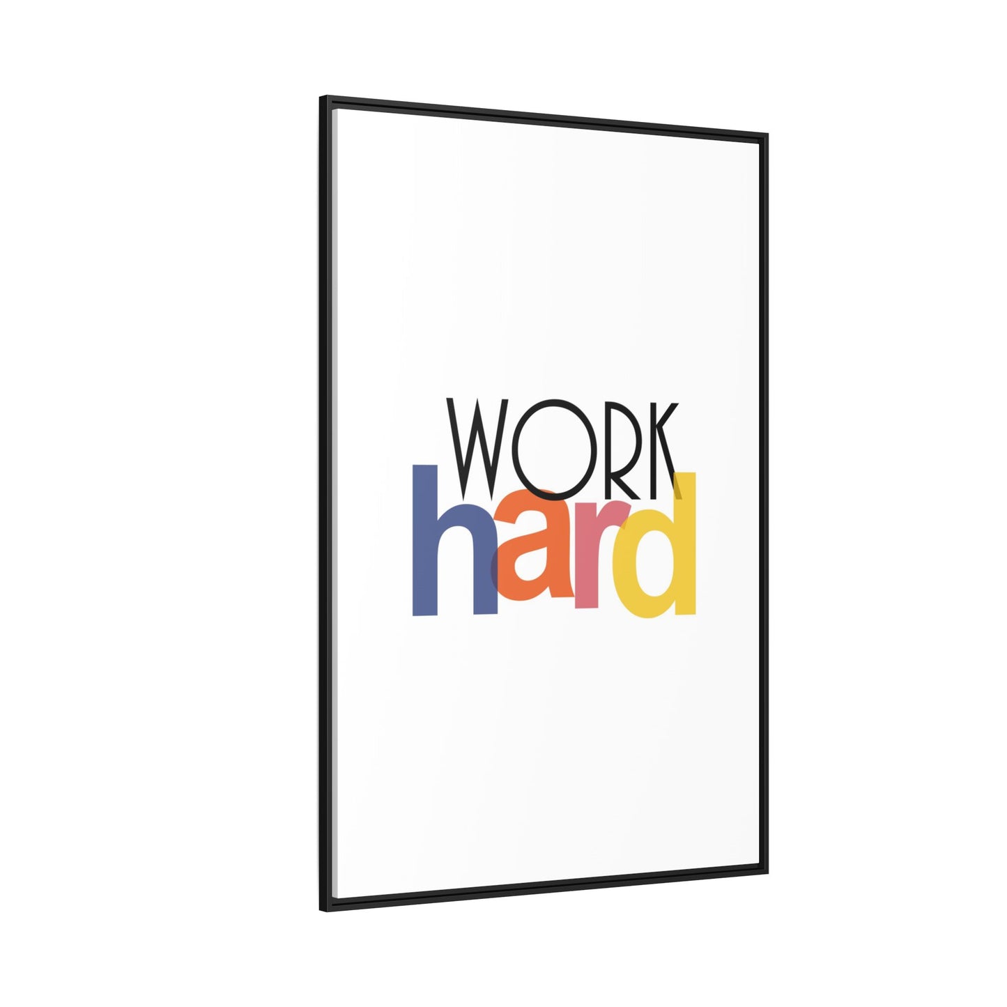 Framed Wall Art: Motivational 'WORK hard' Canvas Print | Office Decor, Gift for Student, Inspirational Wall Decor, Home Office Wall Art