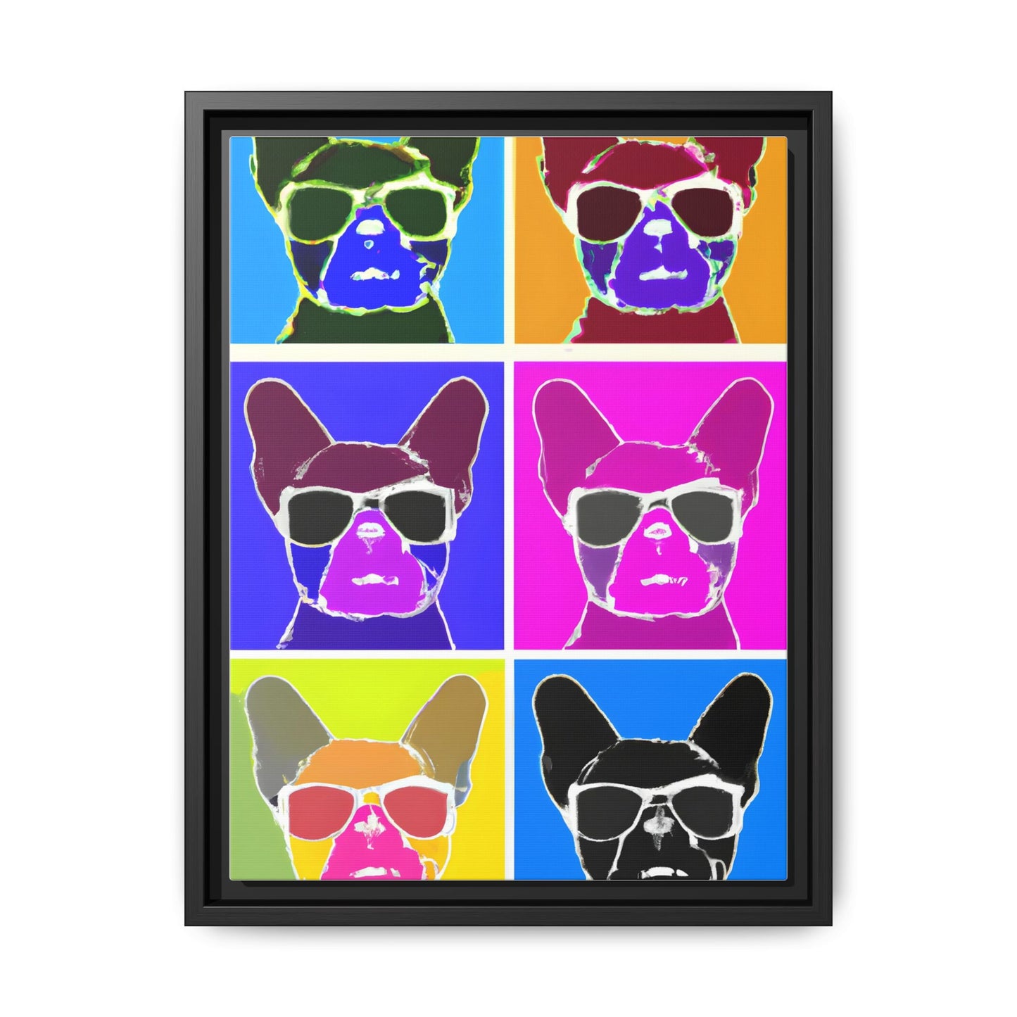 Colorful Dog Art Print - Framed Matte Canvas
