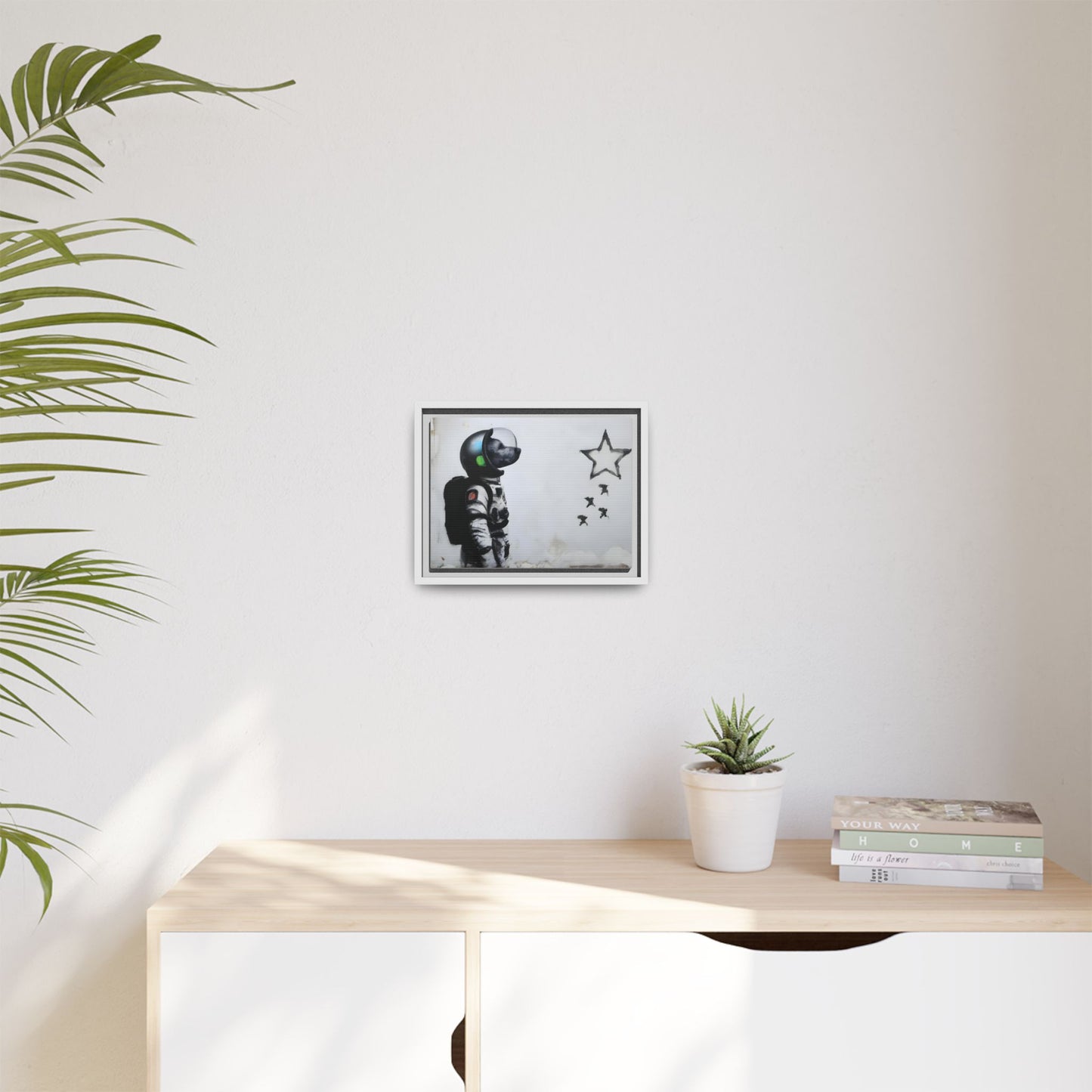 Astronaut Wall Art - Framed Matte Canvas Print for Dreamers and Space Enthusiasts