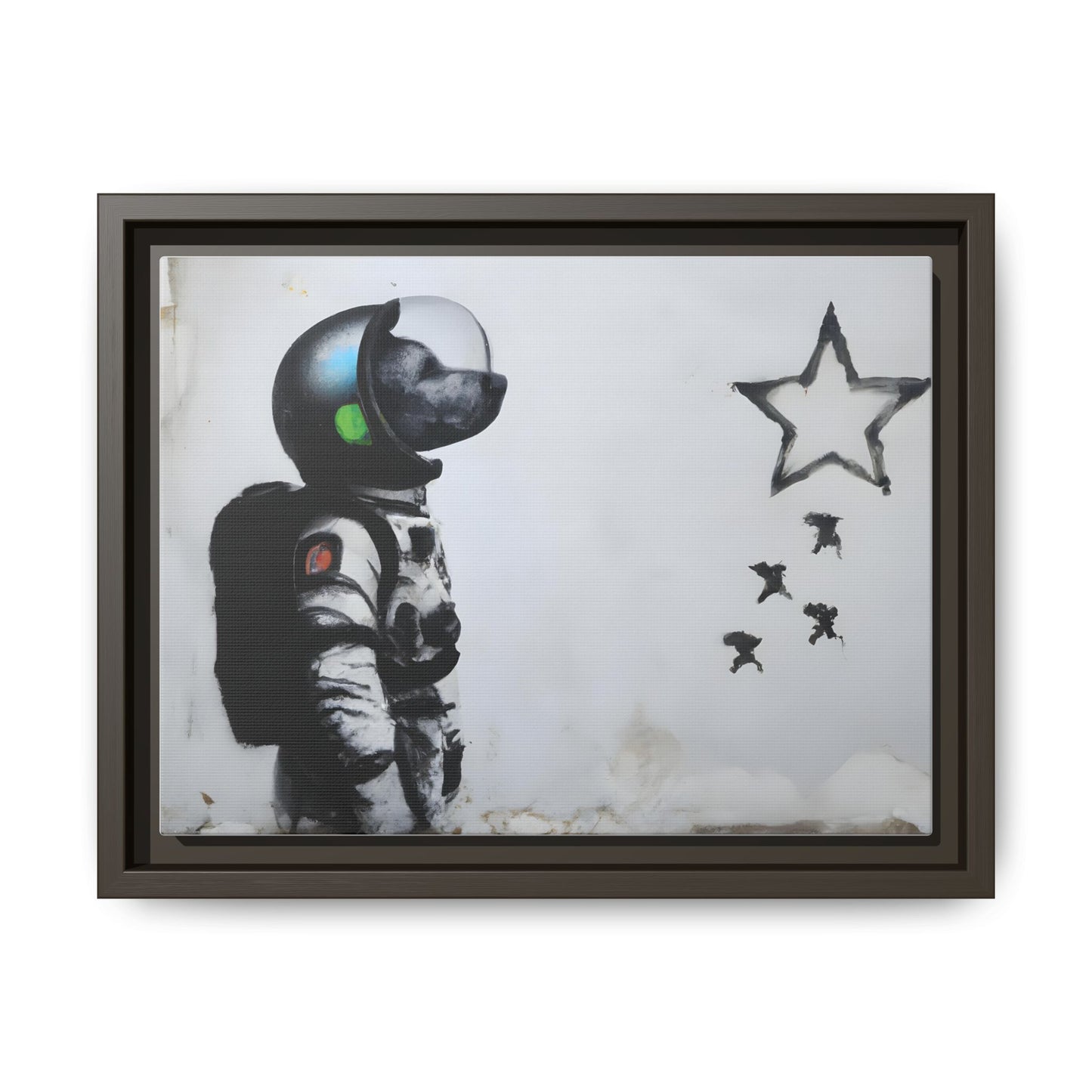 Astronaut Wall Art - Framed Matte Canvas Print for Dreamers and Space Enthusiasts