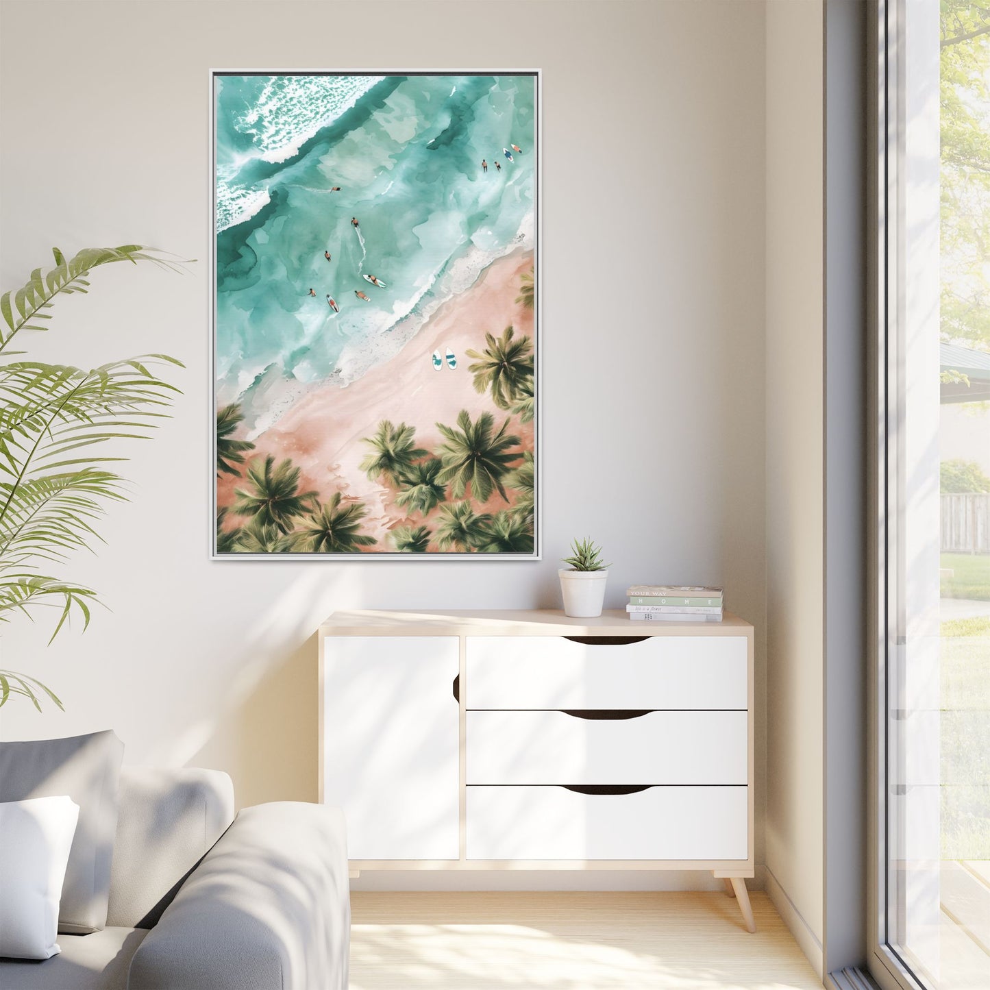 Tropical Wall Art Print, Coastal Decor, Beach Vibes, Framed Art, Summer Aesthetic, Gallery Wall Decoration, Gift for Beach Lovers