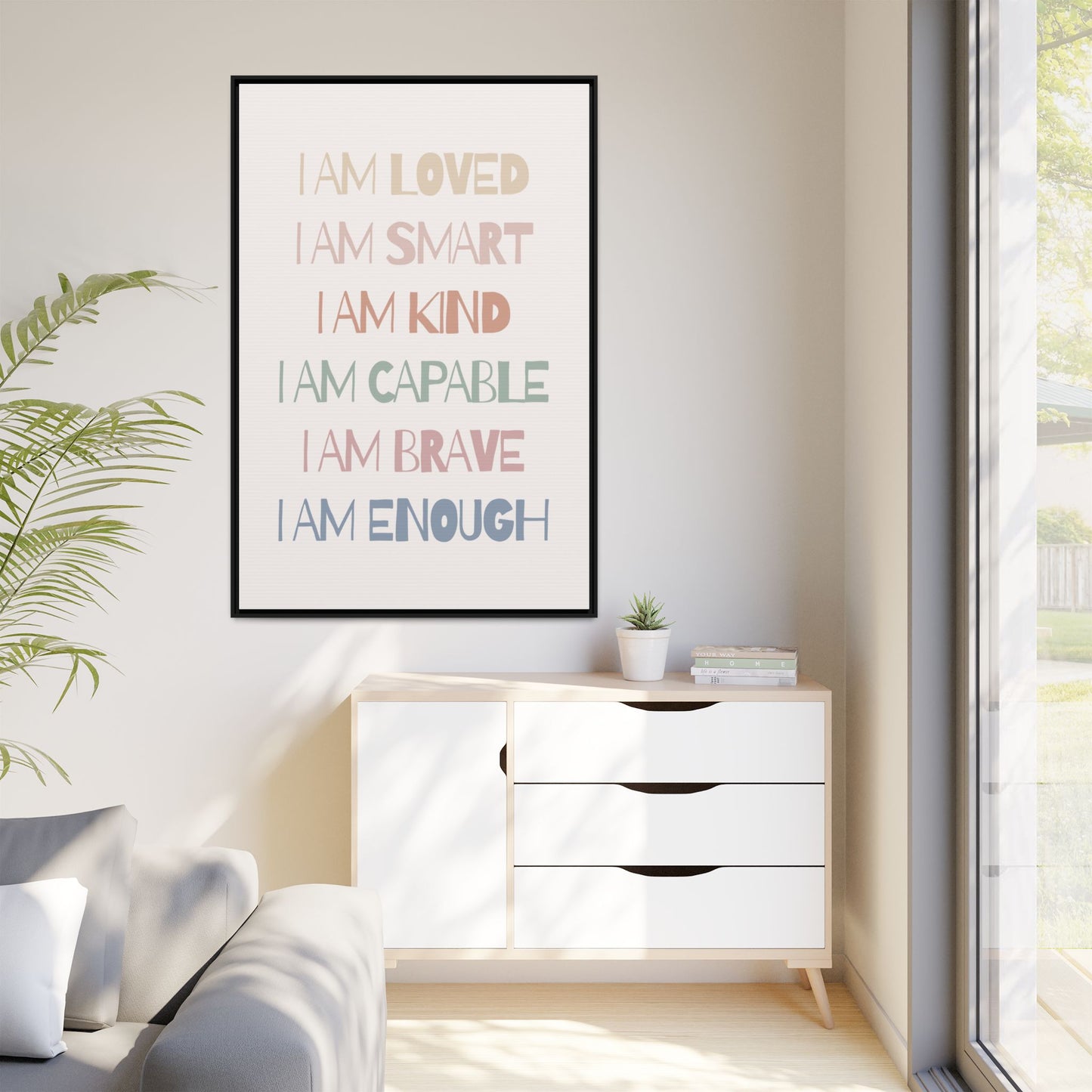 Inspirational Wall Art Print, Positive Affirmation Decor, Mindfulness Gift, Motivational Artwork, Home Office Wall Decor, Uplifting Canvas