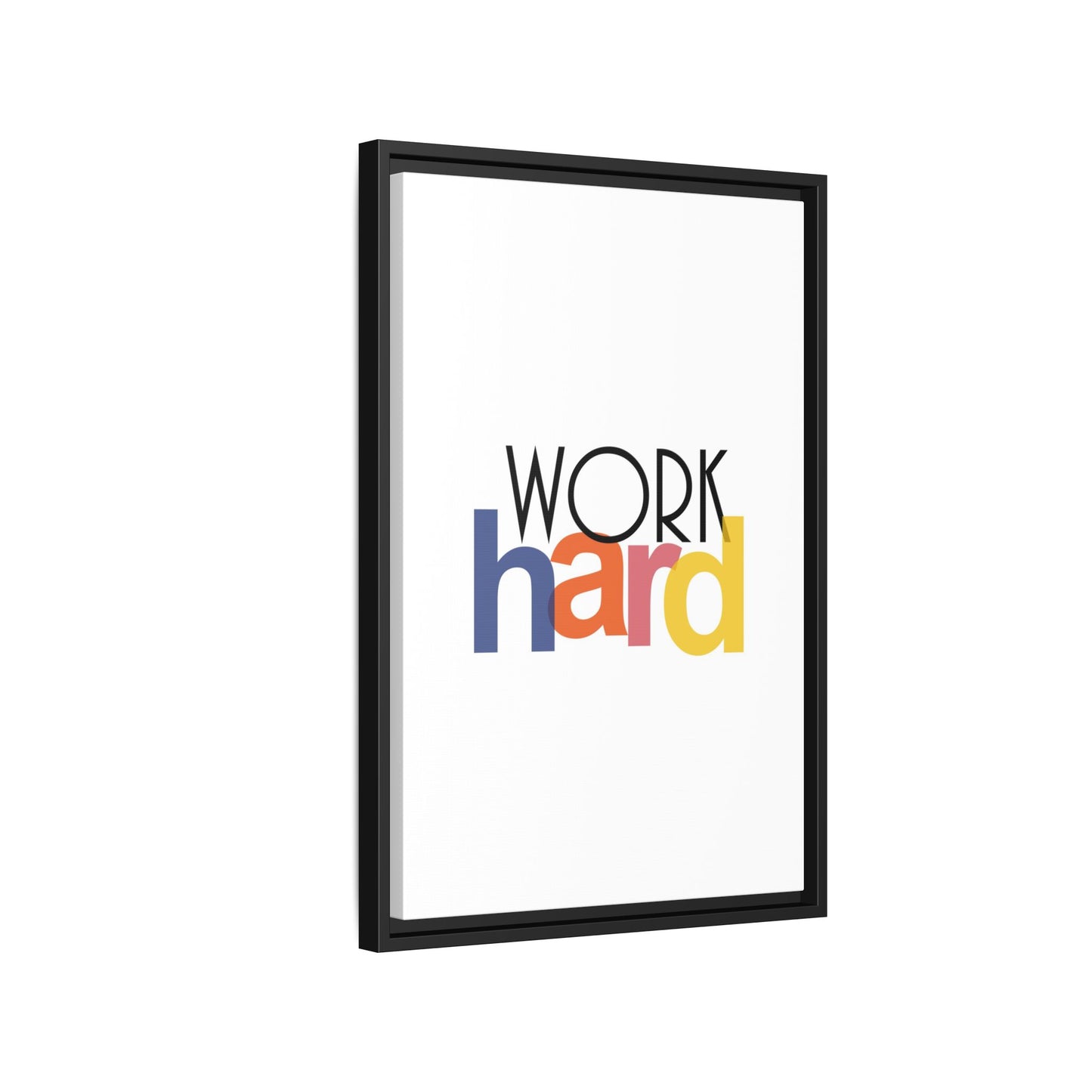 Framed Wall Art: Motivational 'WORK hard' Canvas Print | Office Decor, Gift for Student, Inspirational Wall Decor, Home Office Wall Art