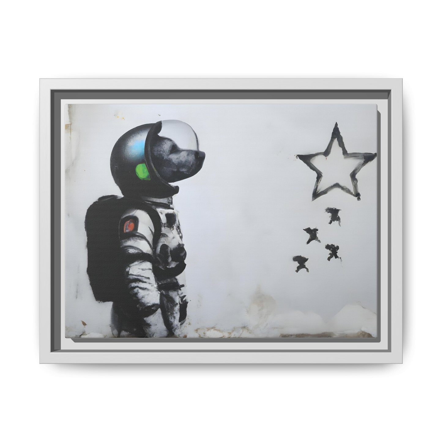 Astronaut Wall Art - Framed Matte Canvas Print for Dreamers and Space Enthusiasts