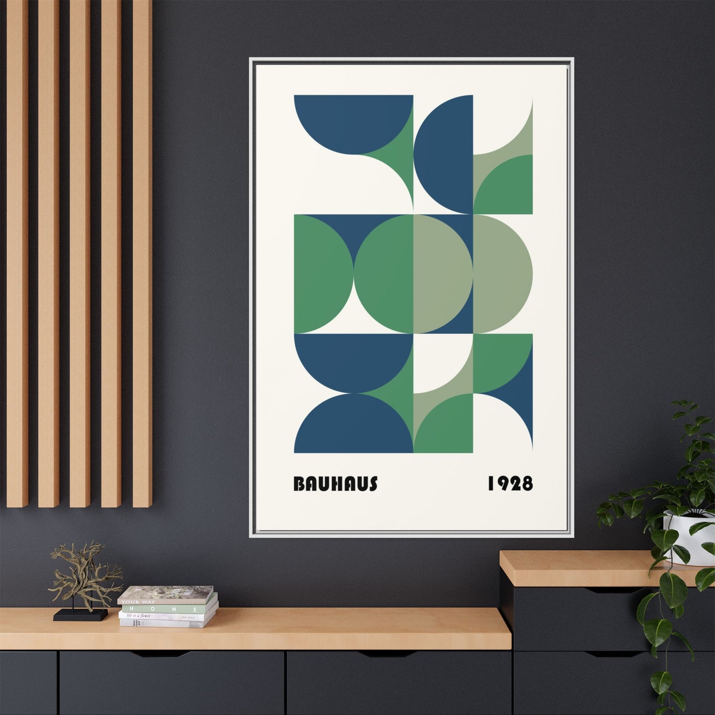 Modern Geometric Wall Art Print - Framed Multi-Color Canvas