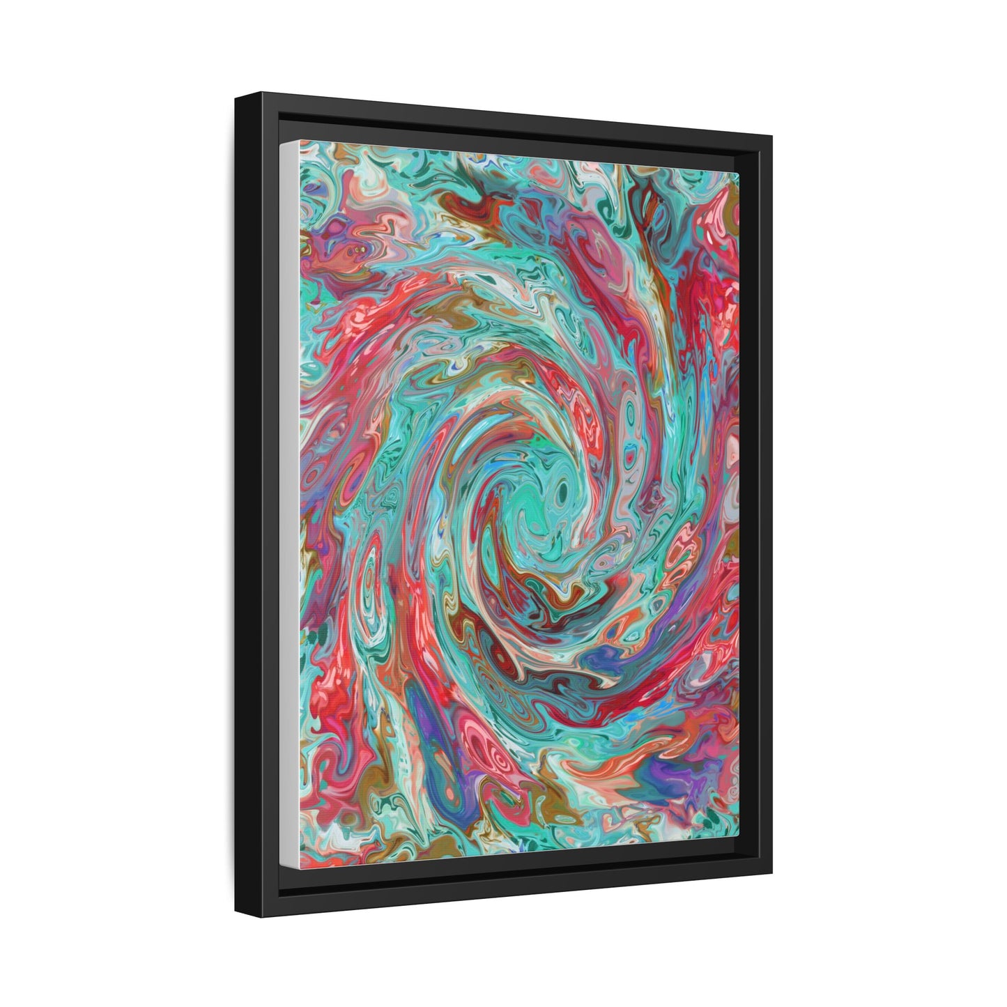 Vibrant Swirl Art Print - Multi-Color Framed Canvas Decor