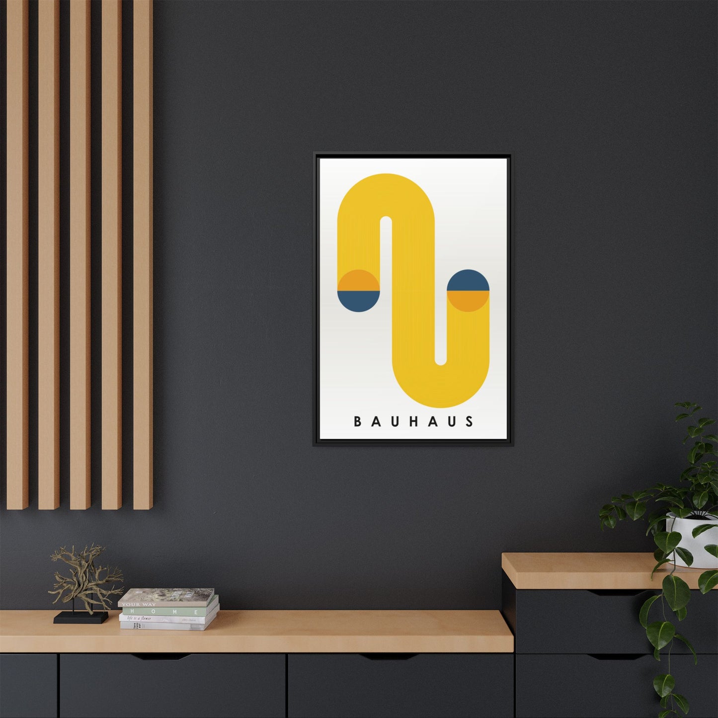 Bauhaus-Inspired Framed Matte Canvas Art - Modern Wall Decor