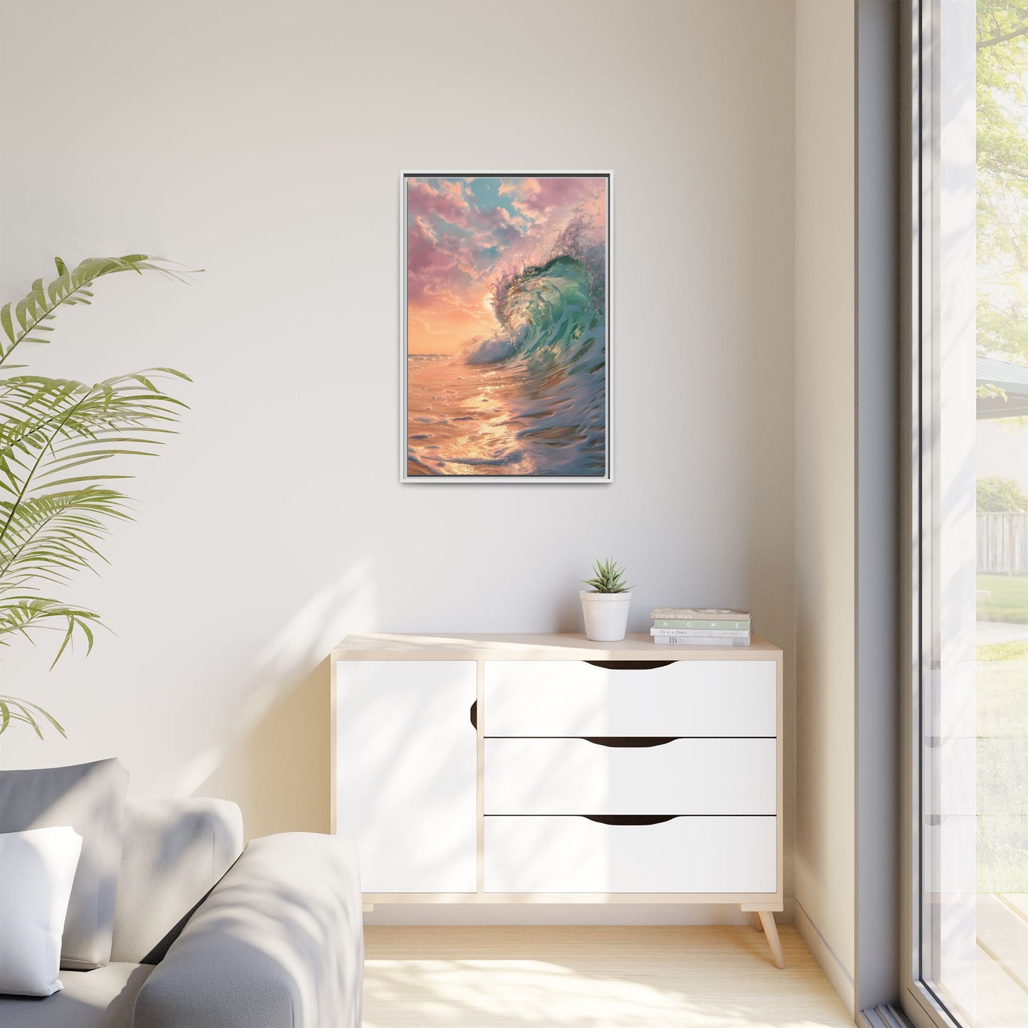 Ocean Wave Framed Canvas Print