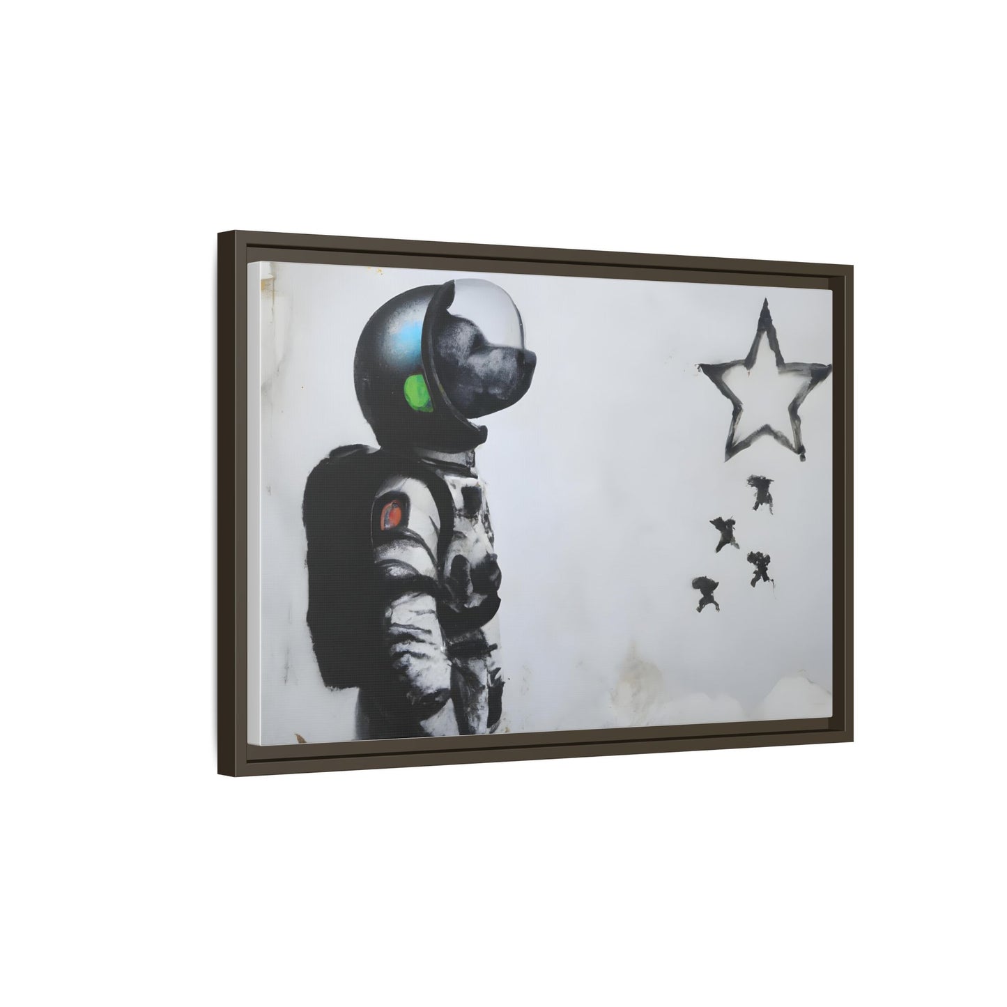 Astronaut Wall Art - Framed Matte Canvas Print for Dreamers and Space Enthusiasts