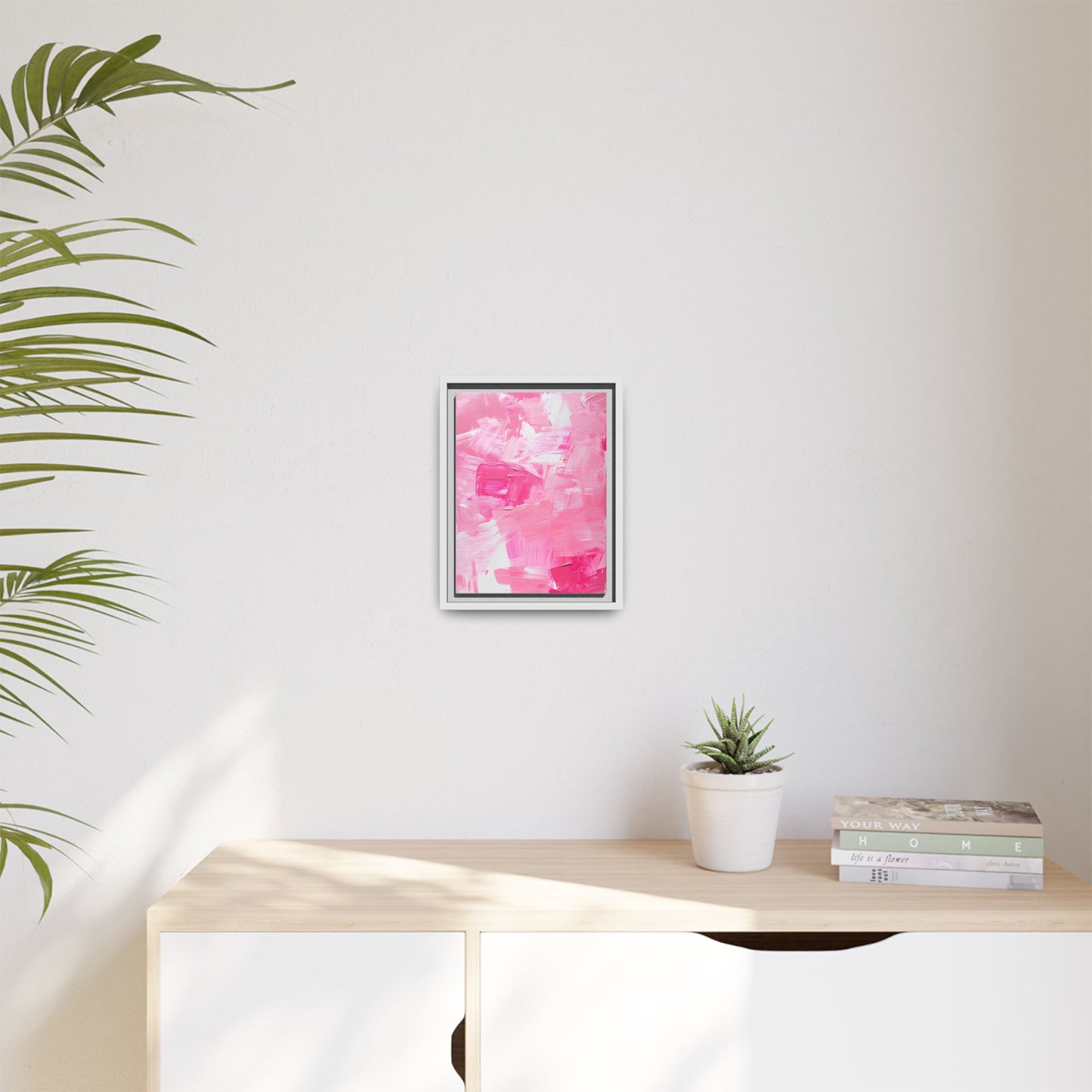 Framed Abstract Art Print, Modern Wall Decor for Home, Office, Pink Canvas, Chic Decor, Birthday Gift, Unique Artwork