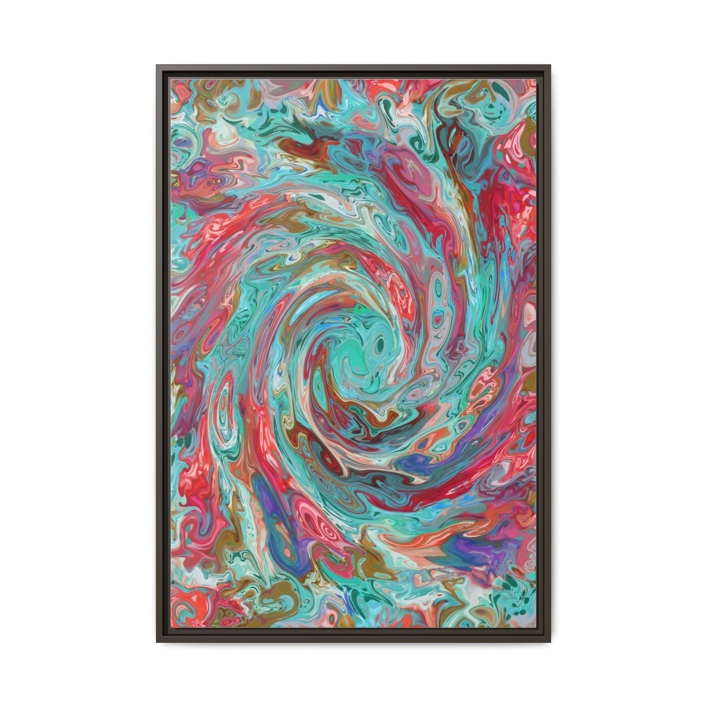 Vibrant Swirl Art Print - Multi-Color Framed Canvas Decor