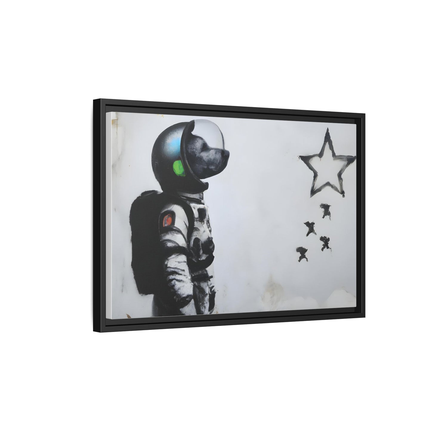 Astronaut Wall Art - Framed Matte Canvas Print for Dreamers and Space Enthusiasts