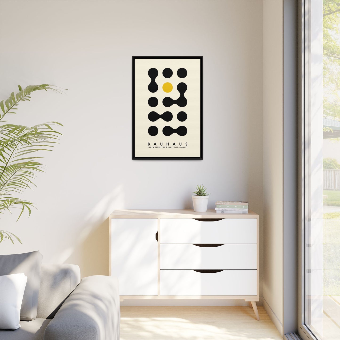 Bauhaus Inspired Framed Canvas Art - Modern Wall Decor