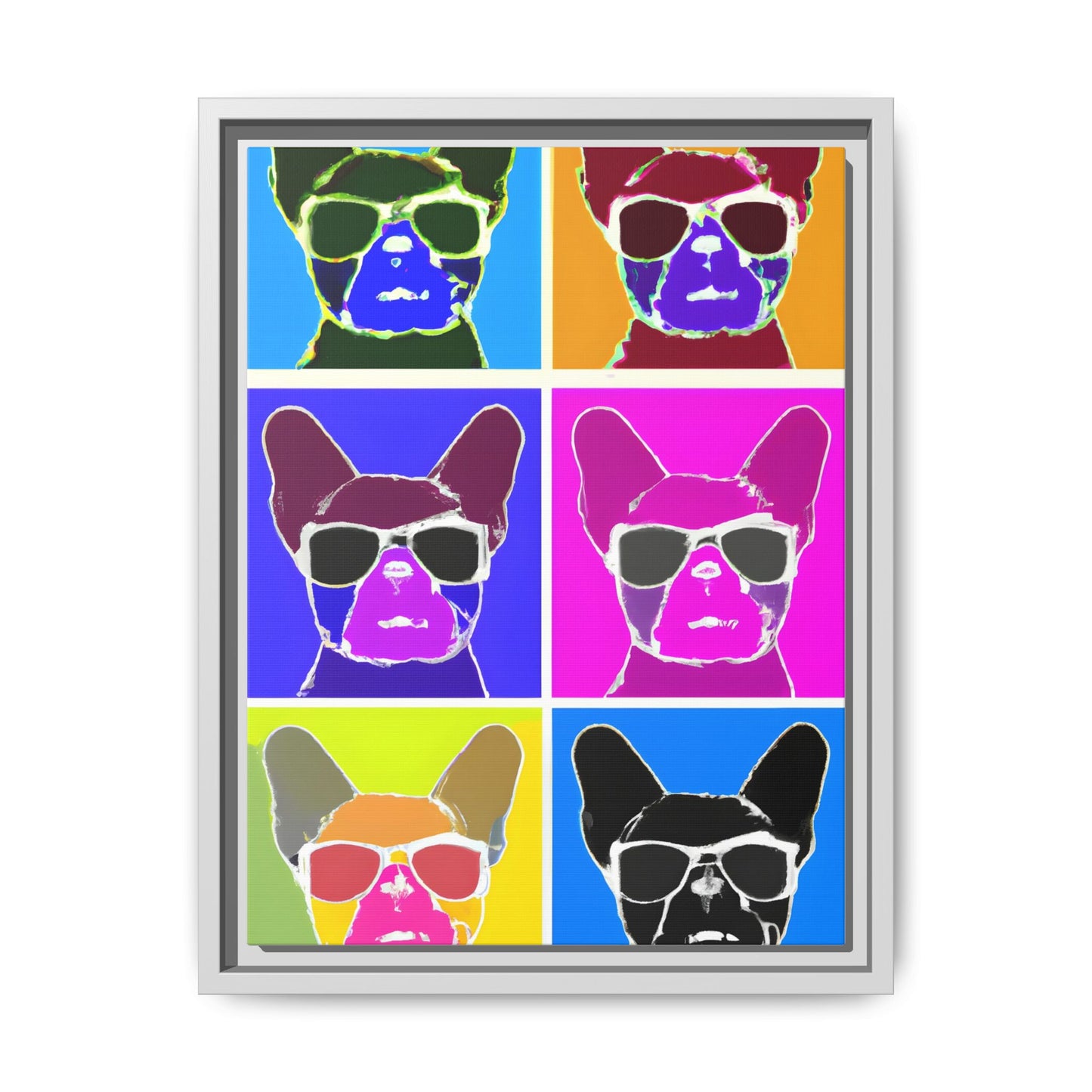 Colorful Dog Art Print - Framed Matte Canvas
