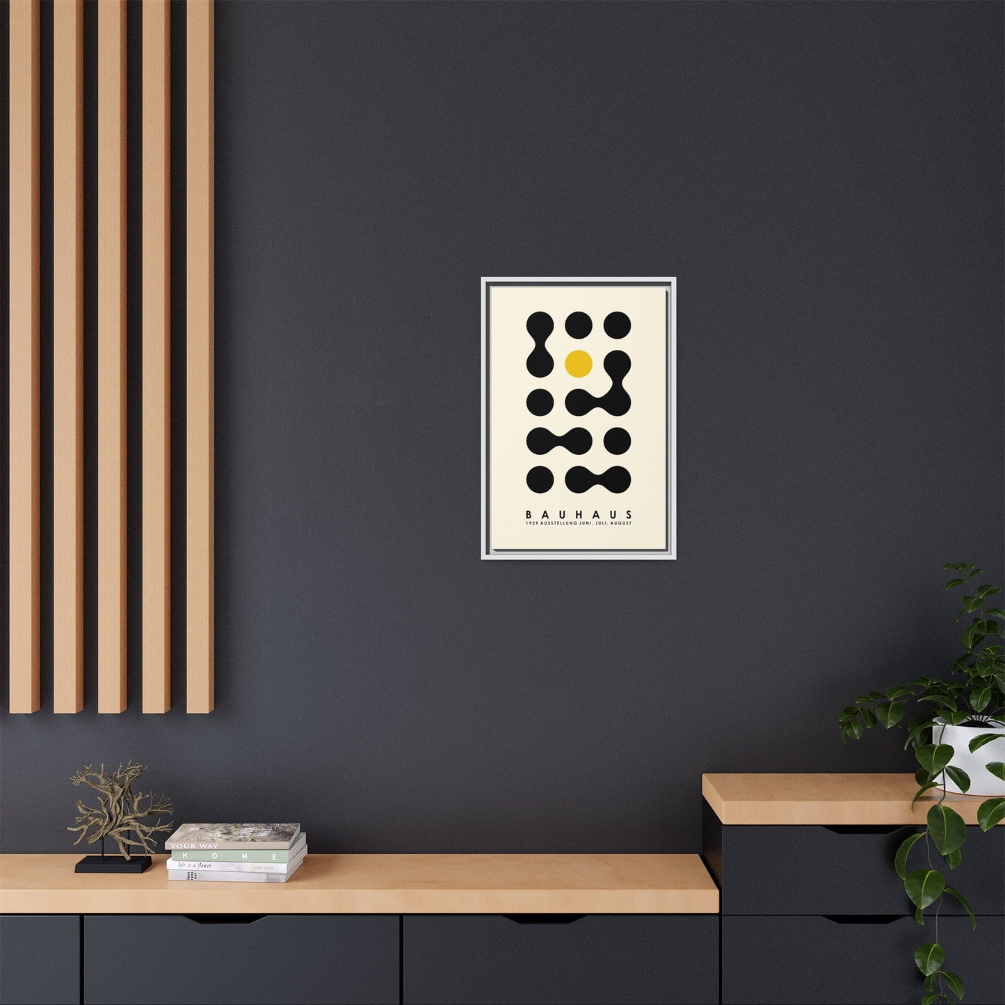 Bauhaus Inspired Framed Canvas Art - Modern Wall Decor