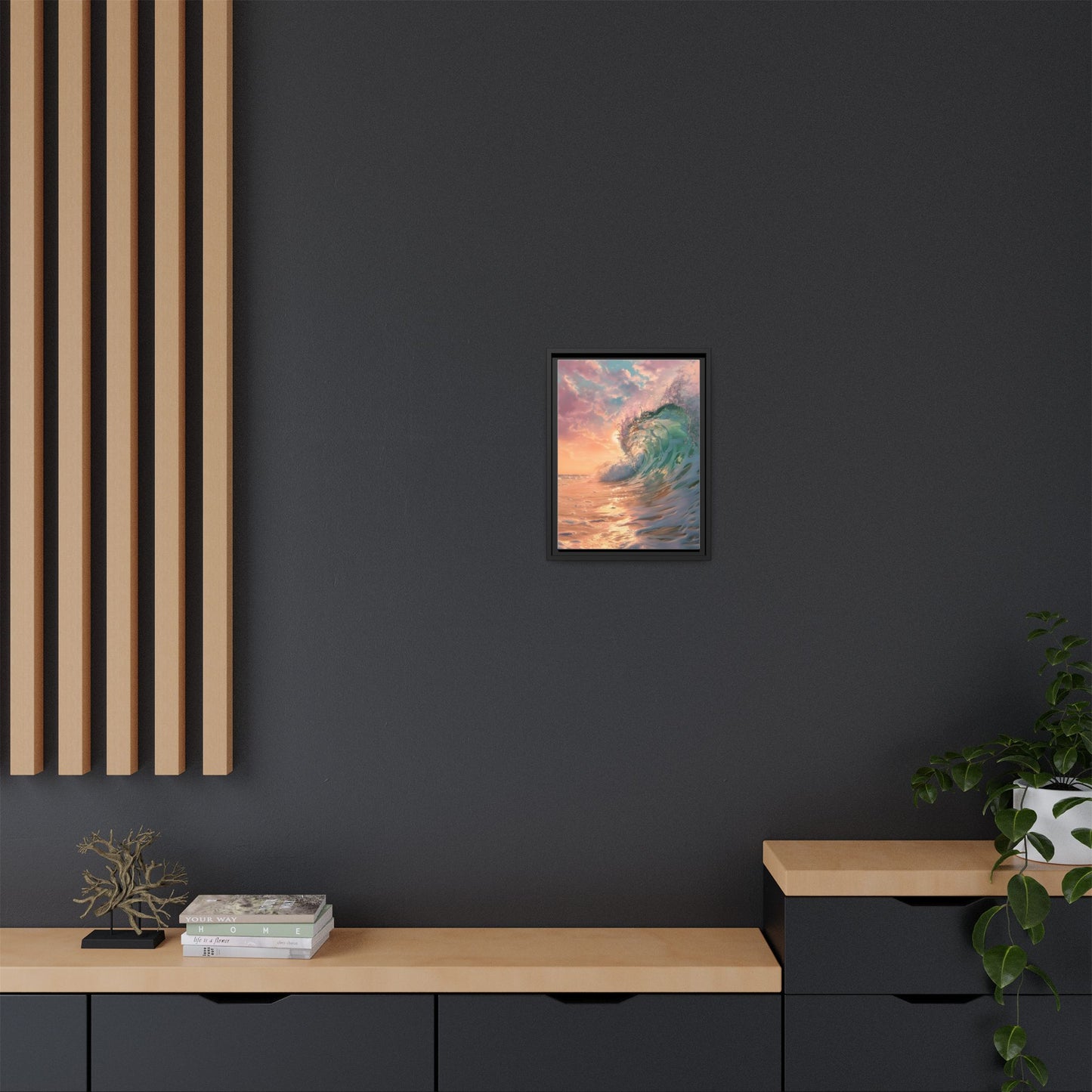 Ocean Wave Framed Canvas Print